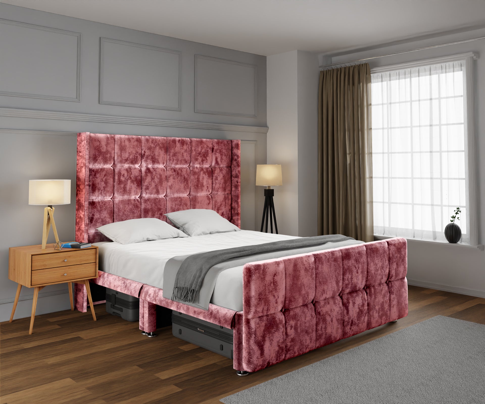 Mayfair Open Storage Divan Bed Set With Footboard