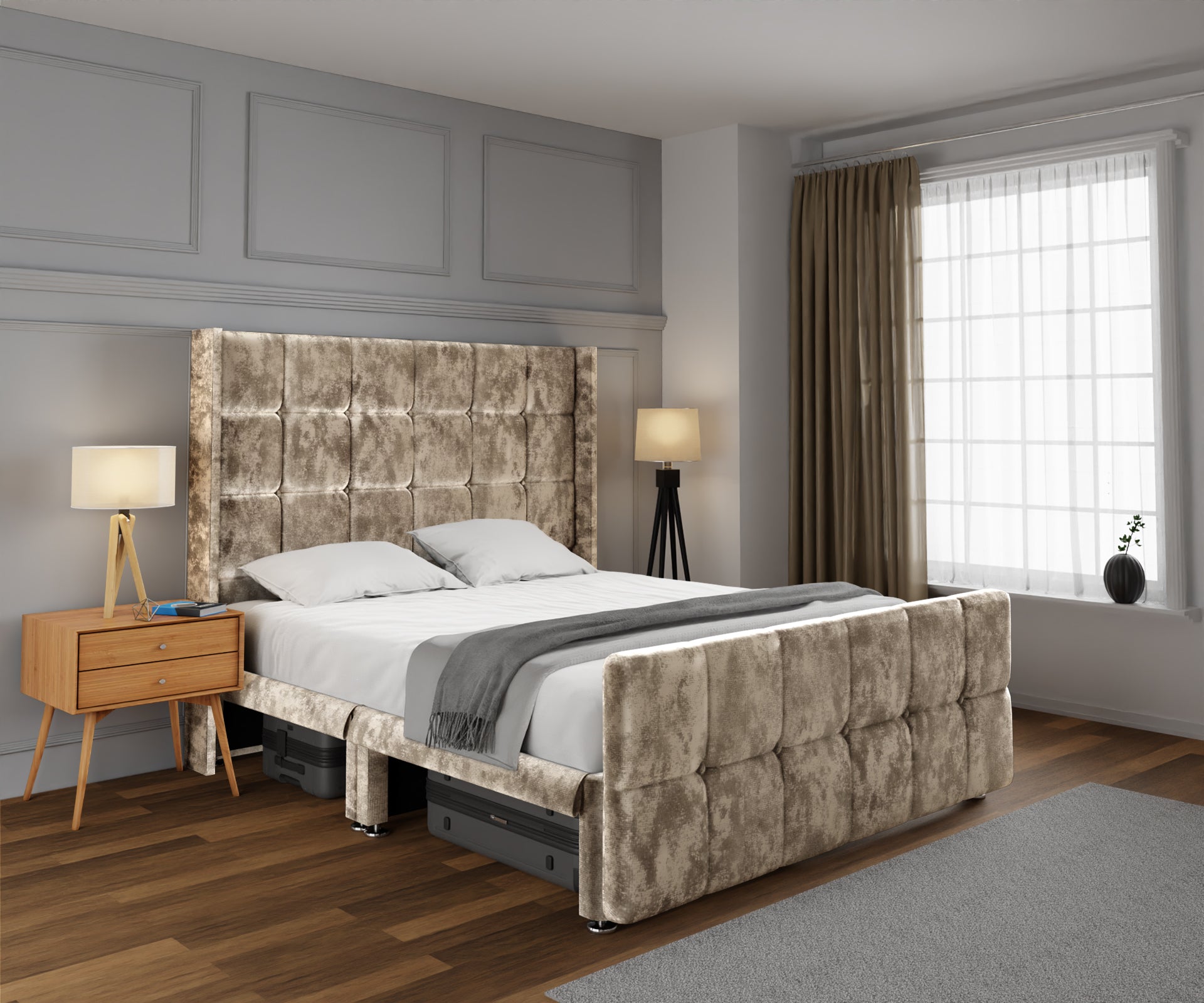 Mayfair Open Storage Divan Bed Set With Footboard