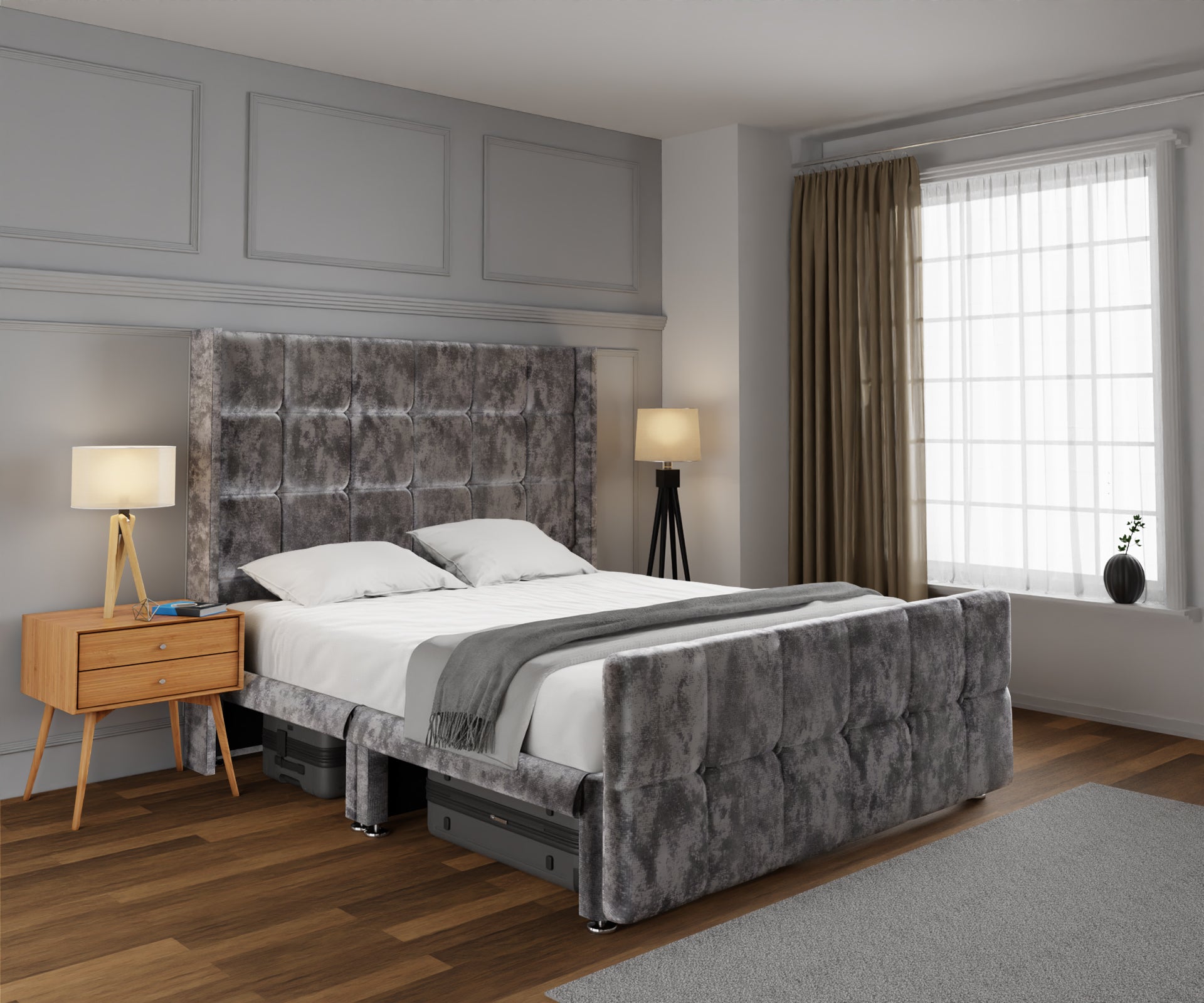 Mayfair Open Storage Divan Bed Set With Footboard