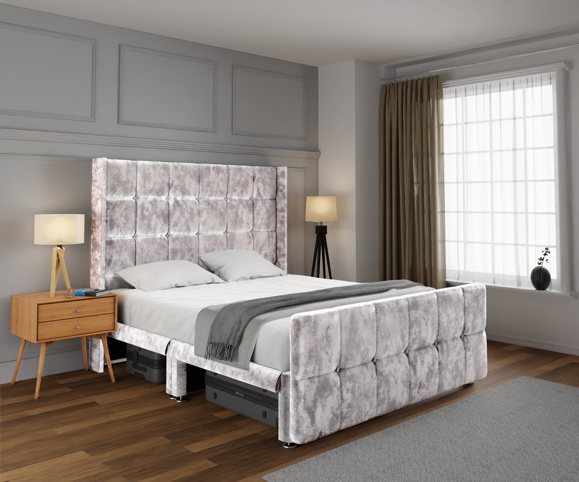 Mayfair Open Storage Divan Bed Set With Footboard