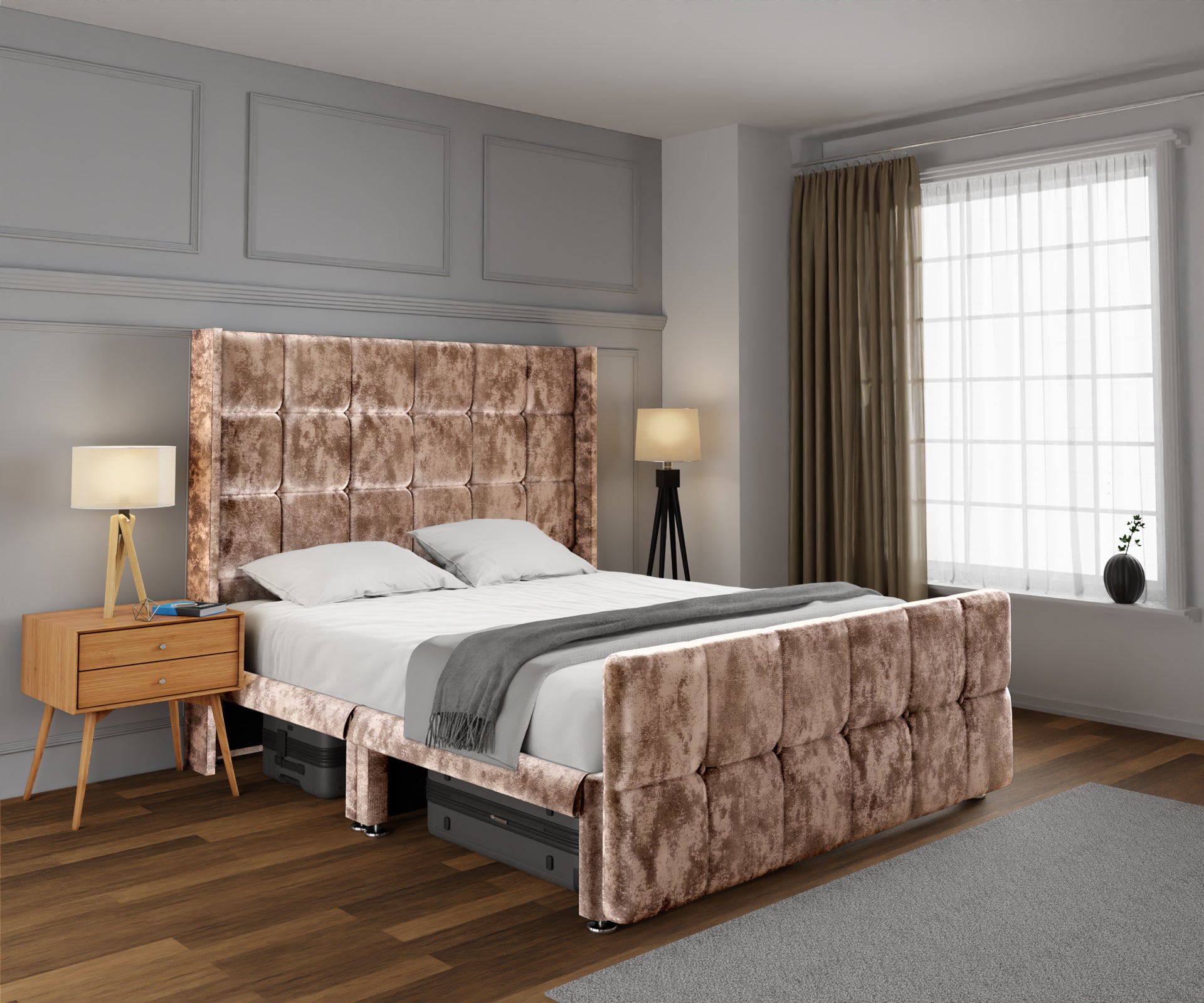 Mayfair Open Storage Divan Bed Set With Footboard