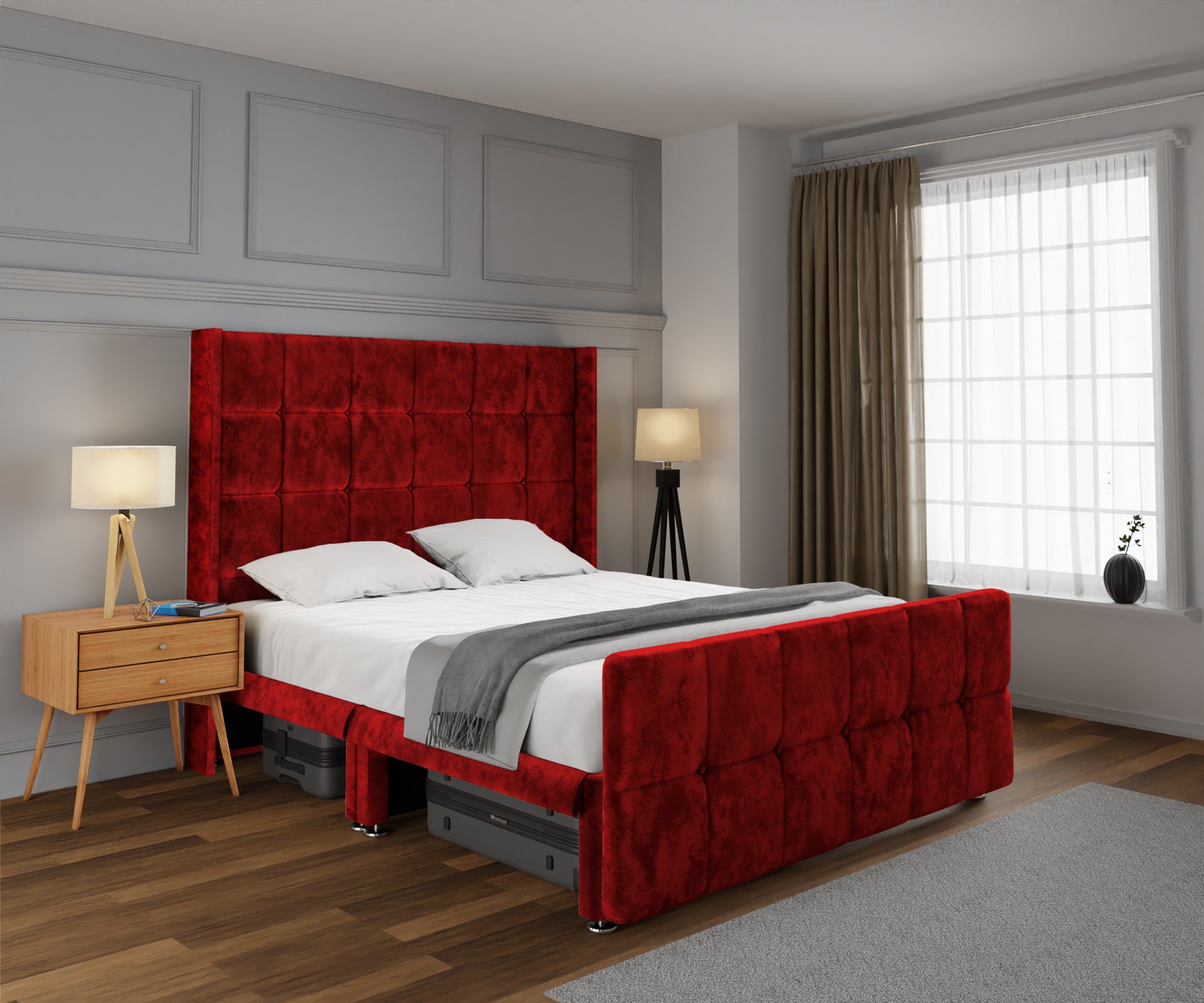 Mayfair Open Storage Divan Bed Set With Footboard