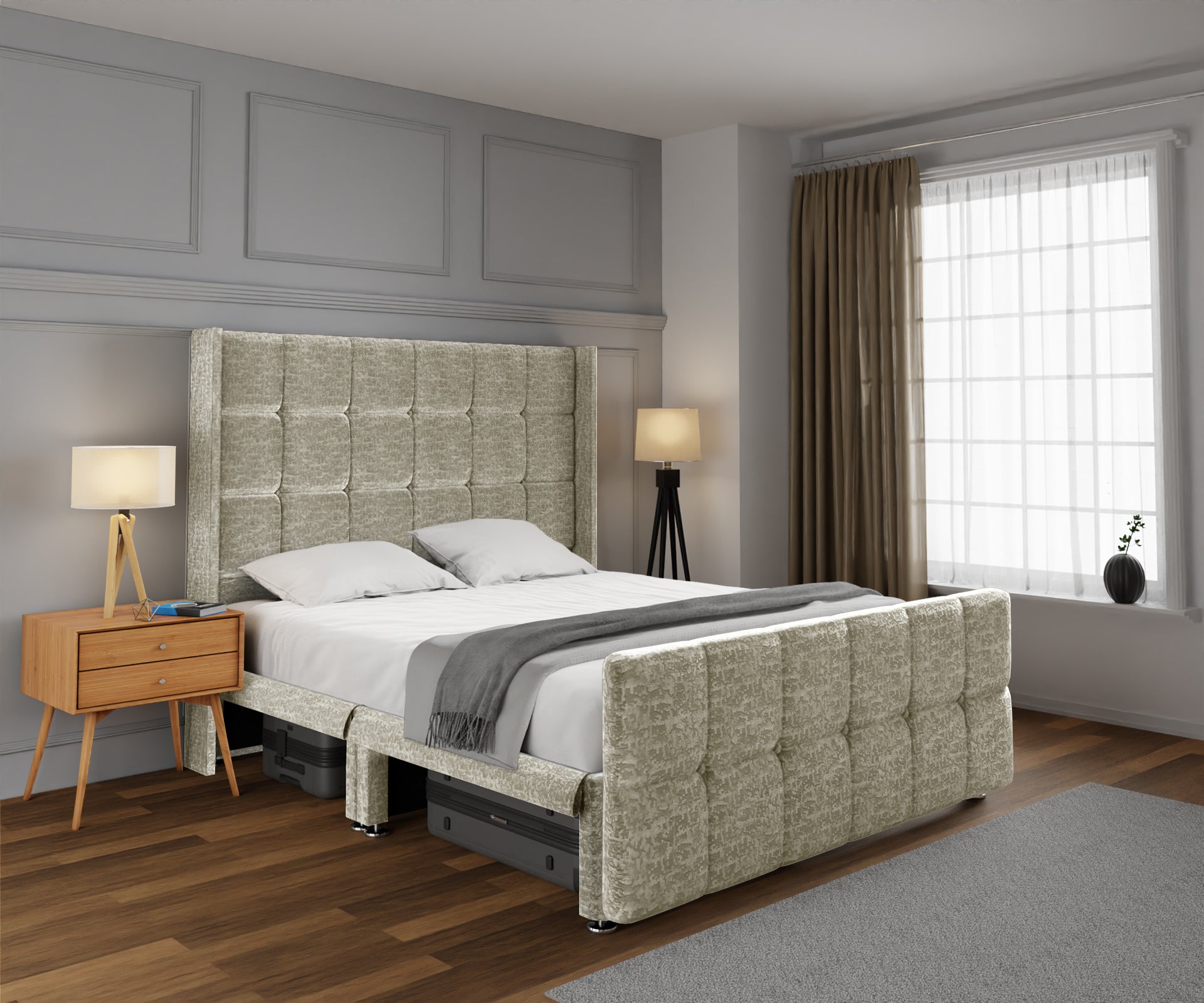 Mayfair Open Storage Divan Bed Set With Footboard