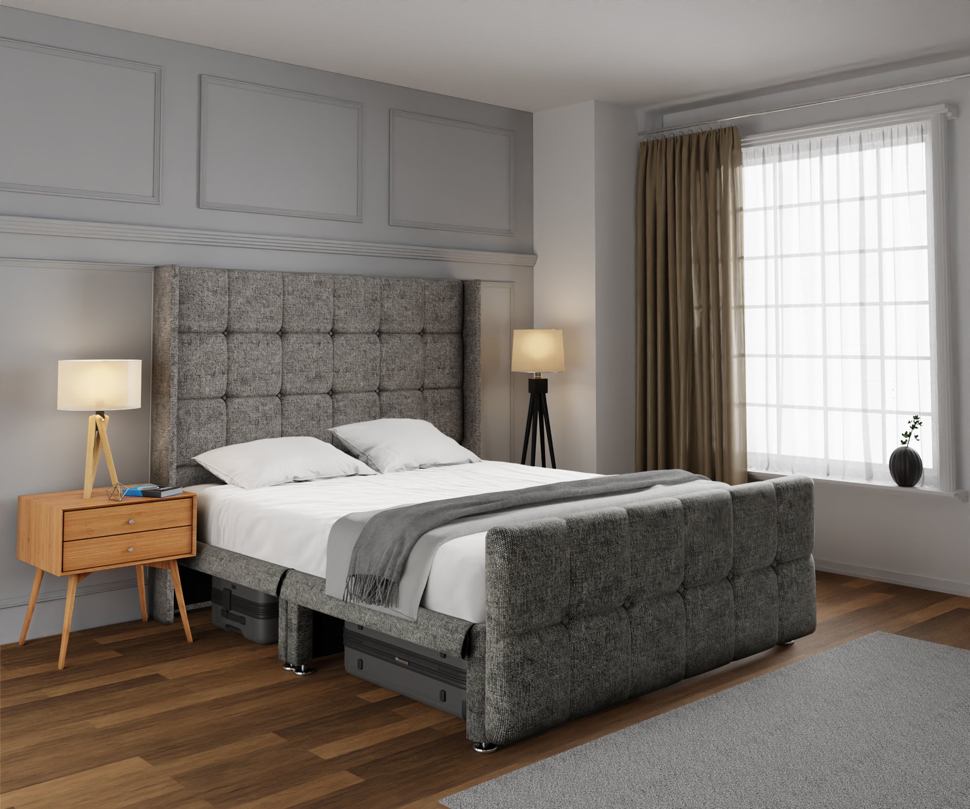 Mayfair Open Storage Divan Bed Set With Footboard