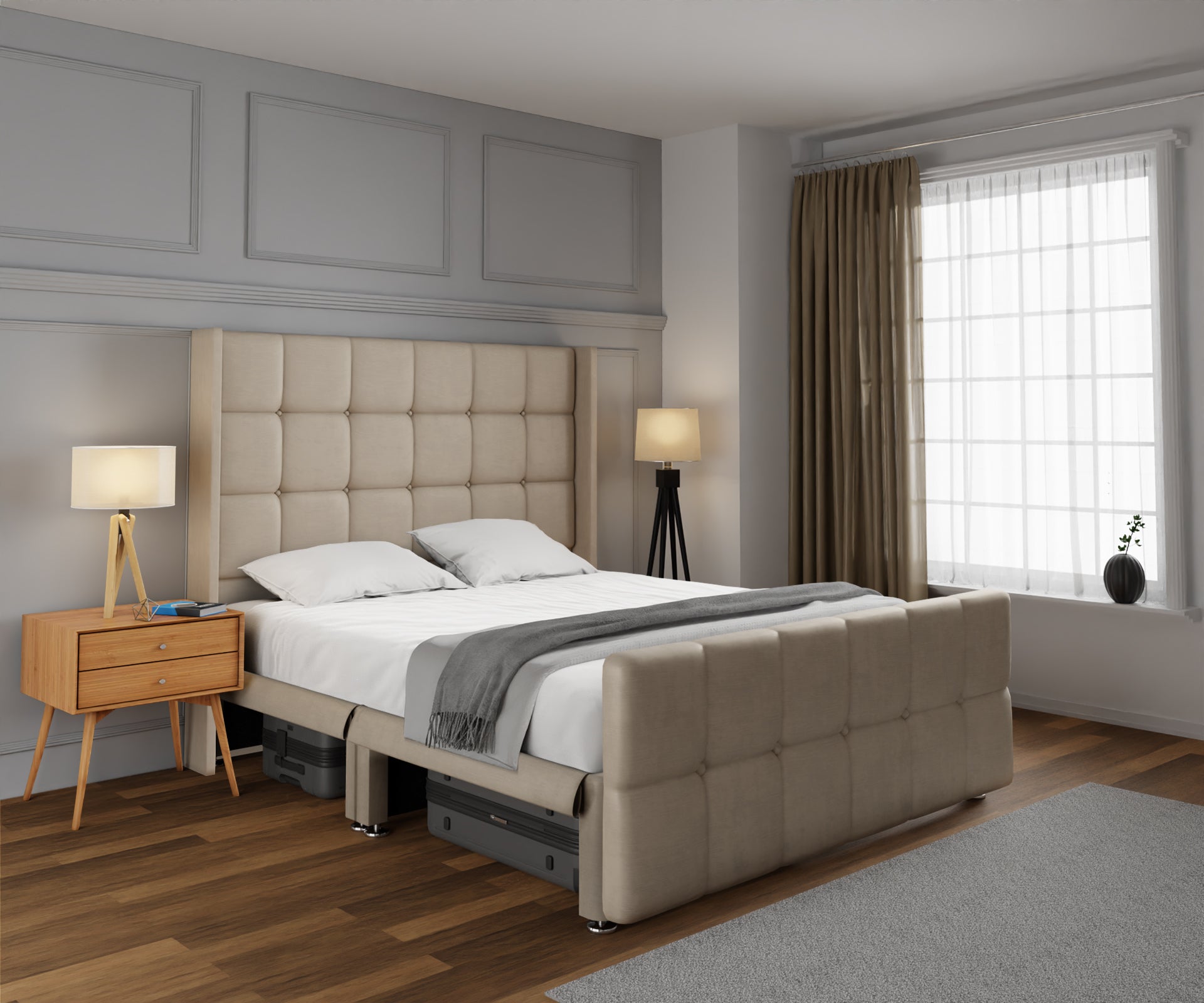 Mayfair Open Storage Divan Bed Set With Footboard