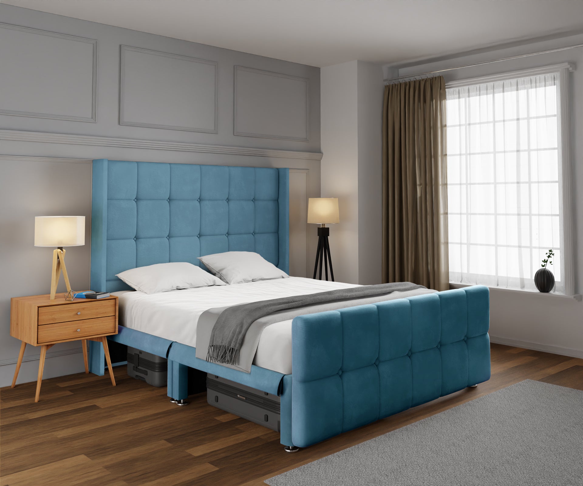 Mayfair Open Storage Divan Bed Set With Footboard