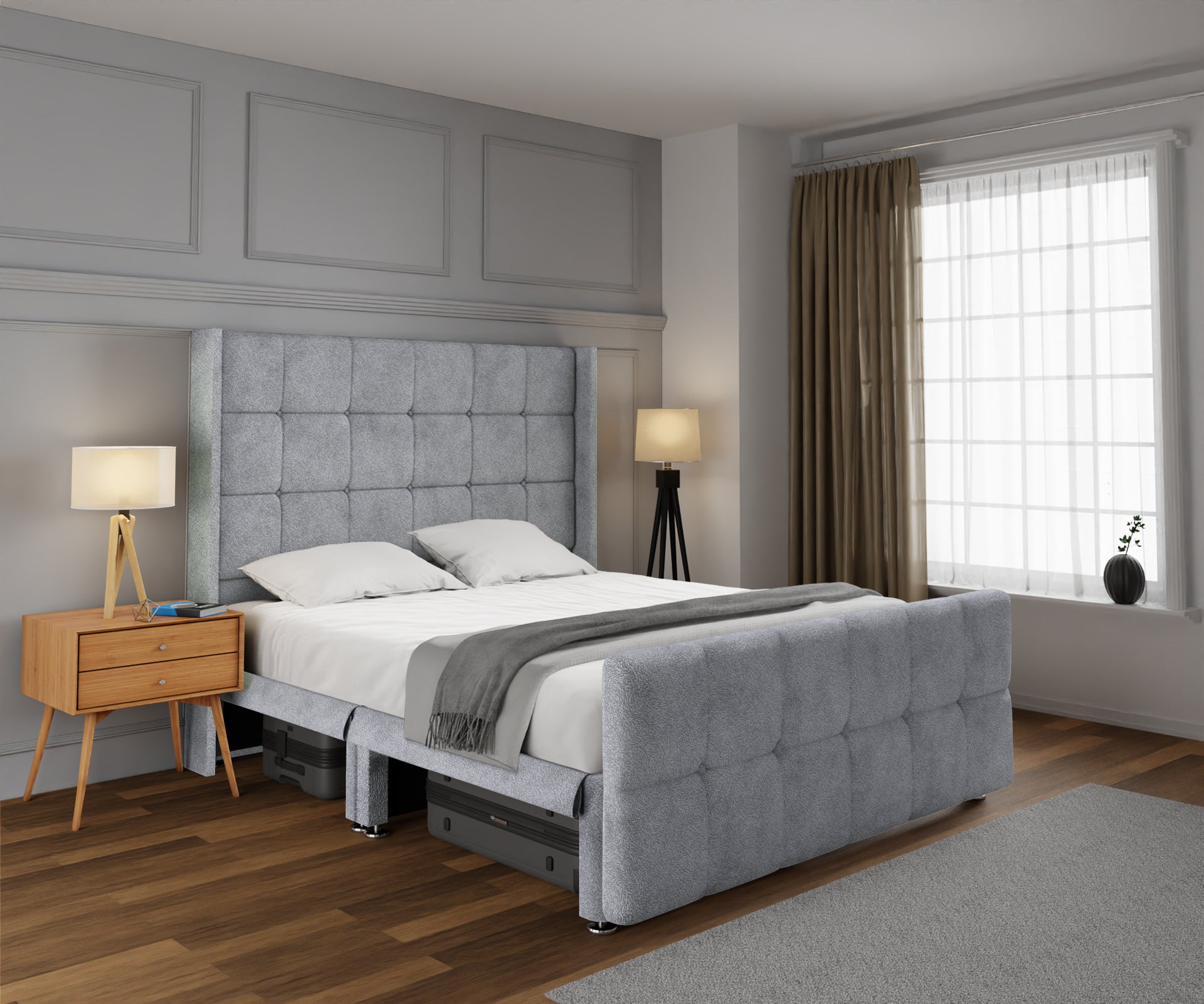 Mayfair Open Storage Divan Bed Set With Footboard