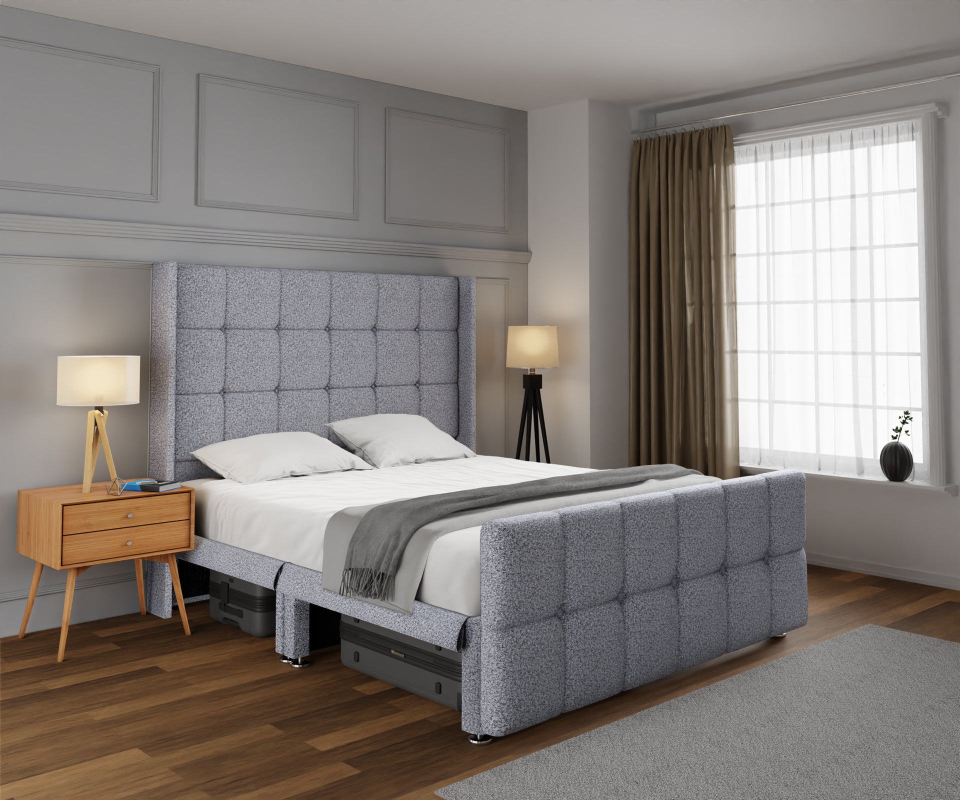 Mayfair Open Storage Divan Bed Set With Footboard