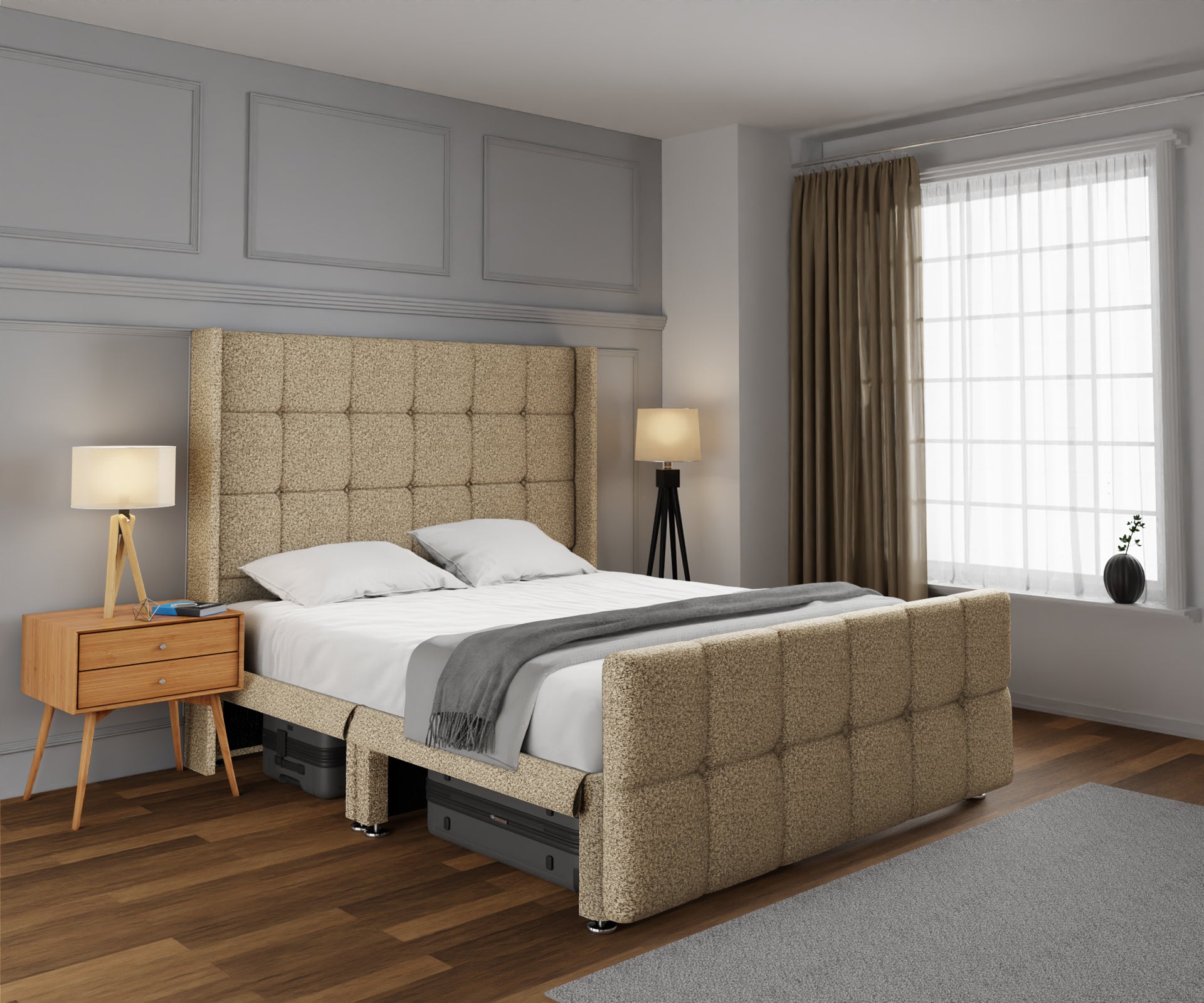 Mayfair Open Storage Divan Bed Set With Footboard