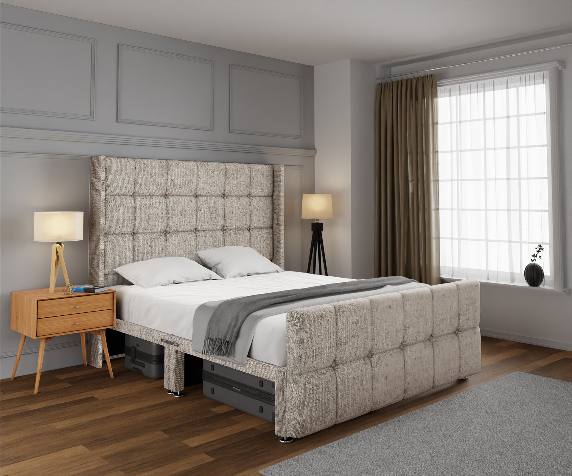 Mayfair Open Storage Divan Bed Set With Footboard