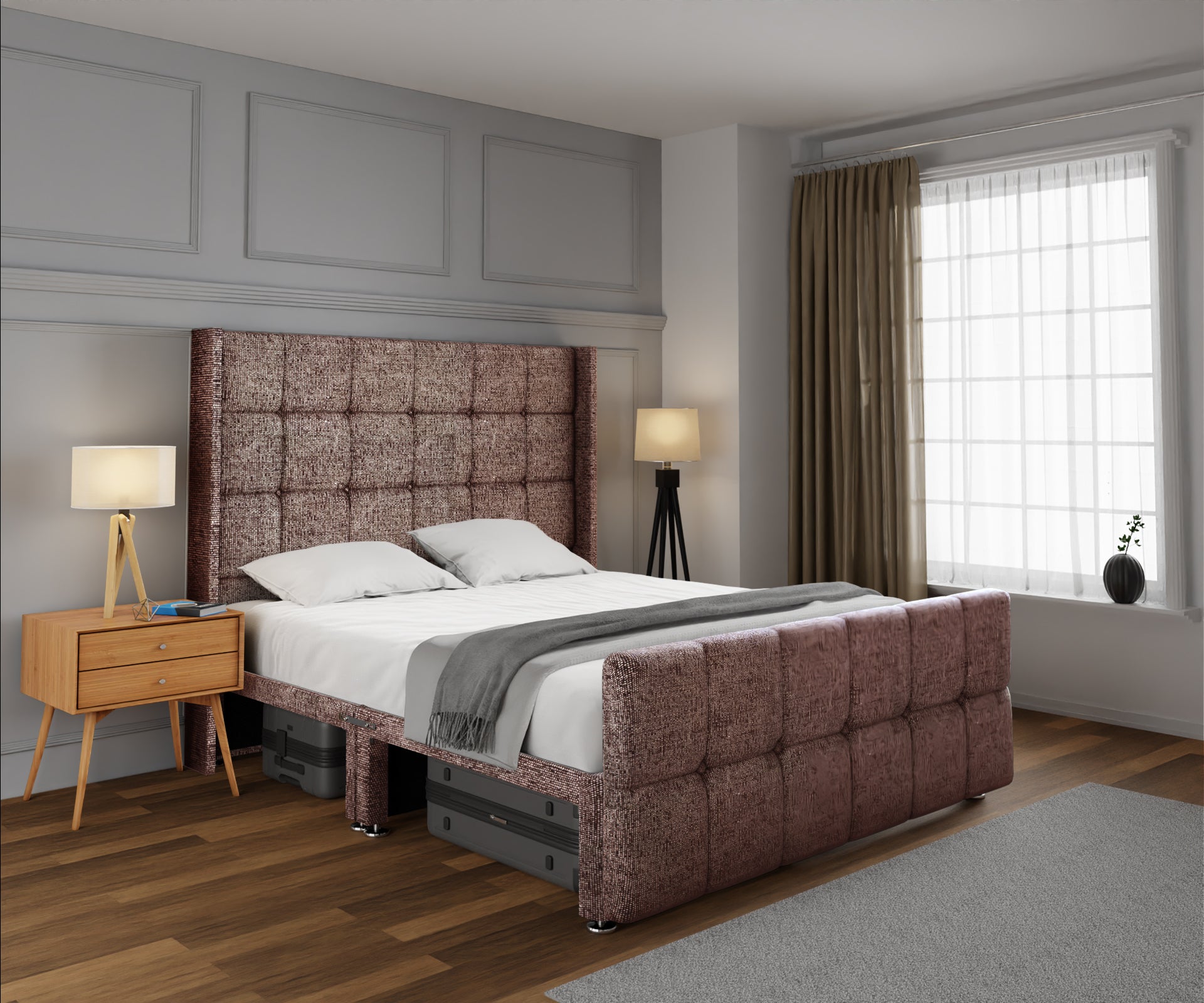 Mayfair Open Storage Divan Bed Set With Footboard