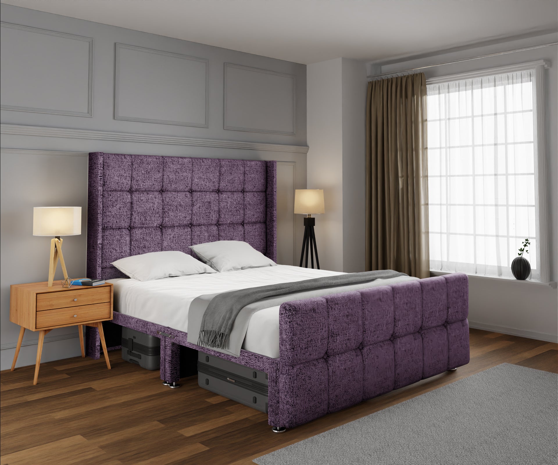 Mayfair Open Storage Divan Bed Set With Footboard