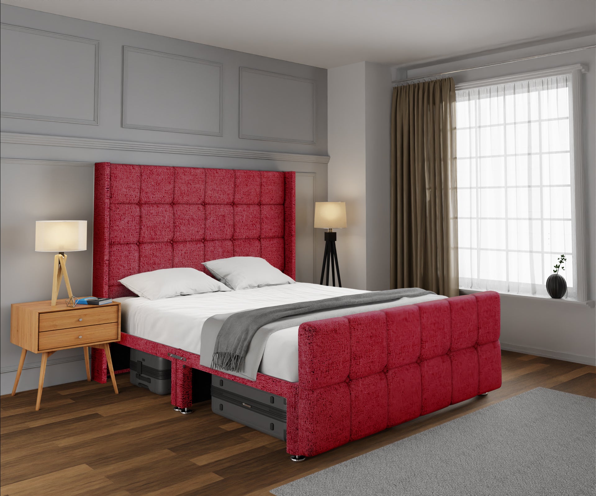 Mayfair Open Storage Divan Bed Set With Footboard