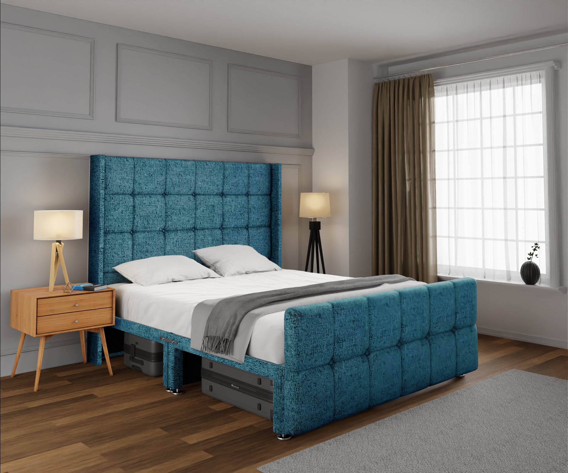 Mayfair Open Storage Divan Bed Set With Footboard