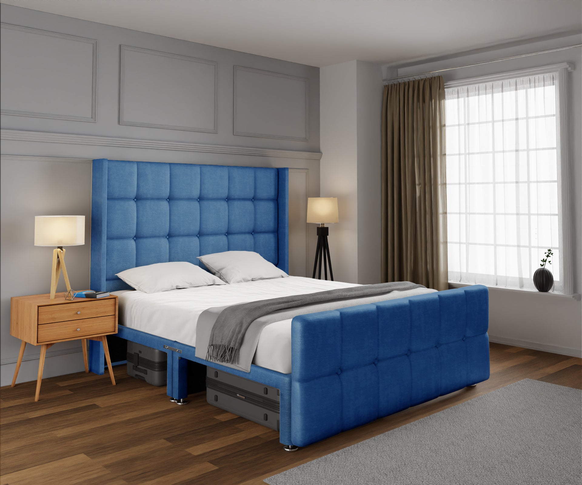 Mayfair Open Storage Divan Bed Set With Footboard
