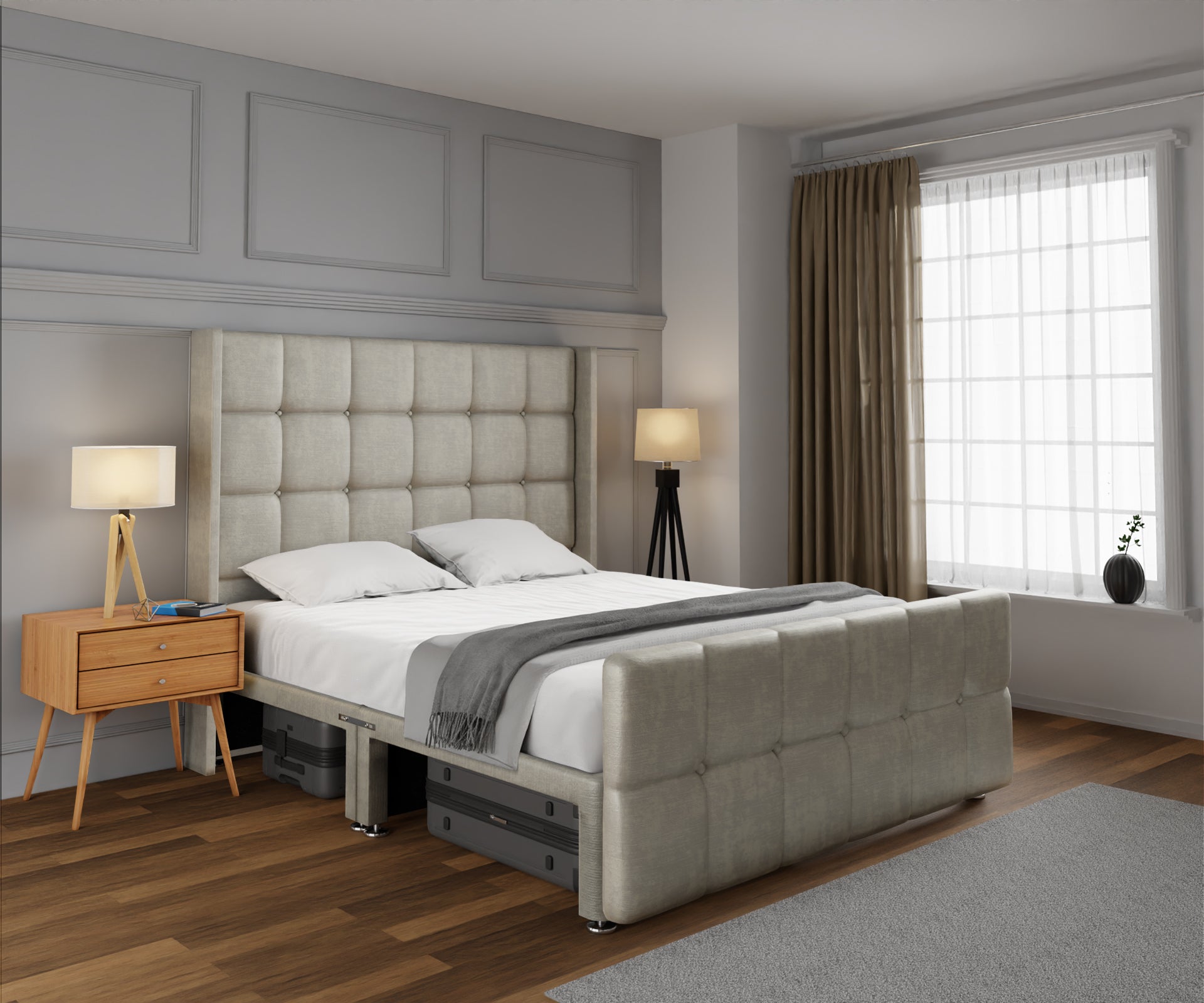 Mayfair Open Storage Divan Bed Set With Footboard