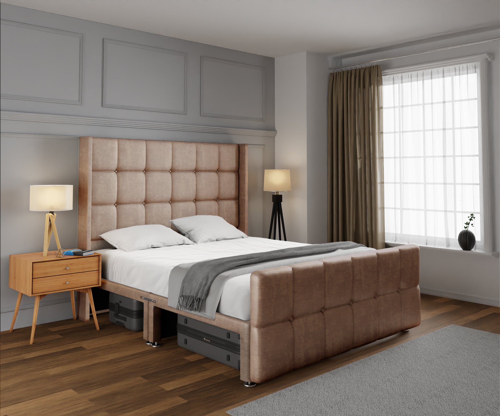 Mayfair Open Storage Divan Bed Set With Footboard