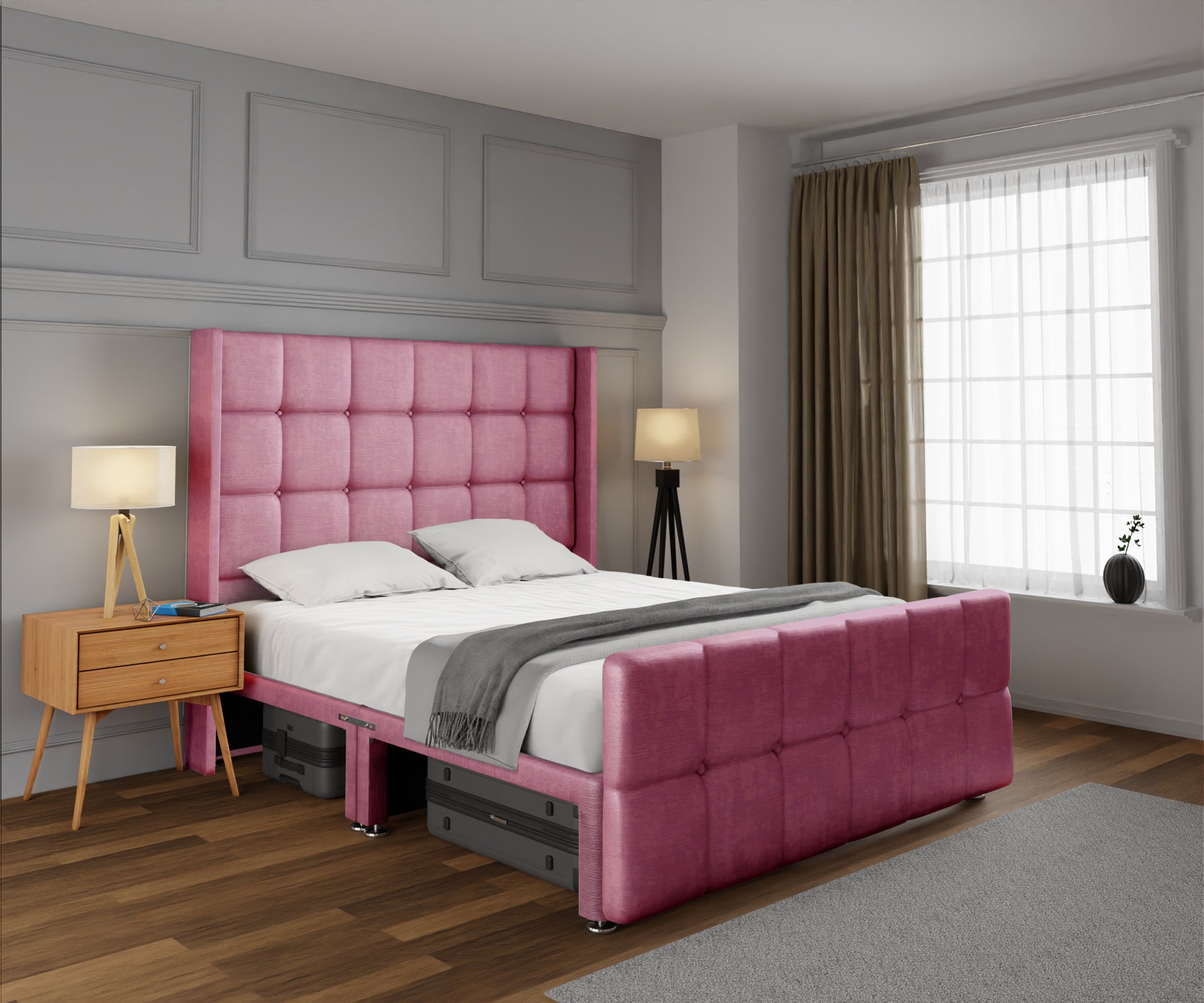 Mayfair Open Storage Divan Bed Set With Footboard