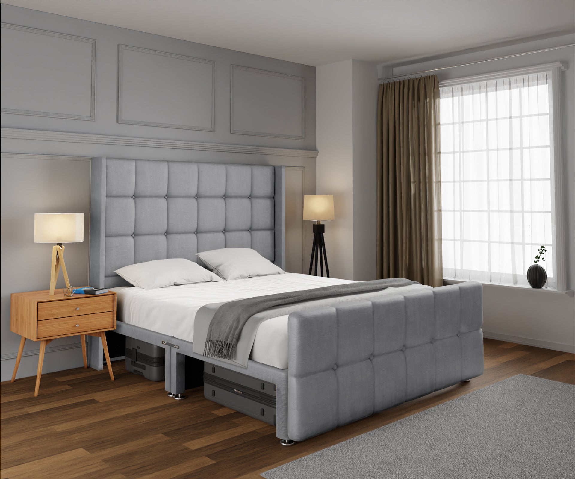 Mayfair Open Storage Divan Bed Set With Footboard