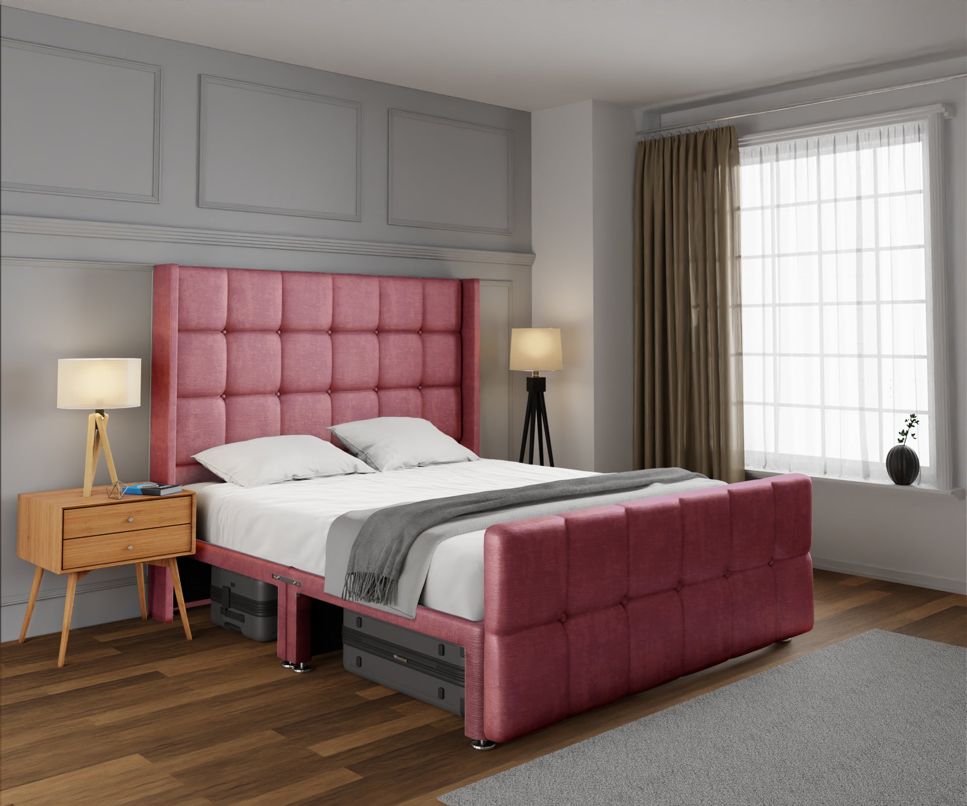 Mayfair Open Storage Divan Bed Set With Footboard