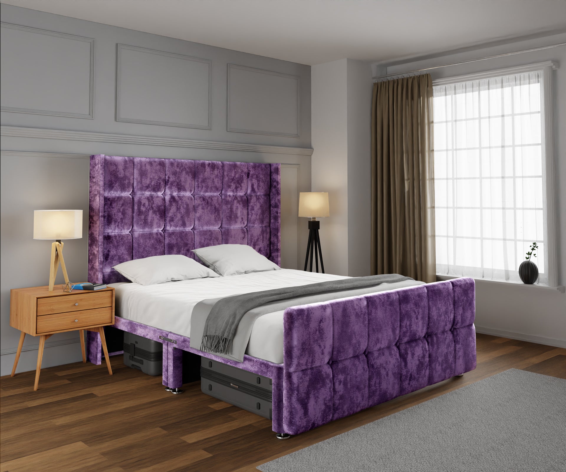 Mayfair Open Storage Divan Bed Set With Footboard
