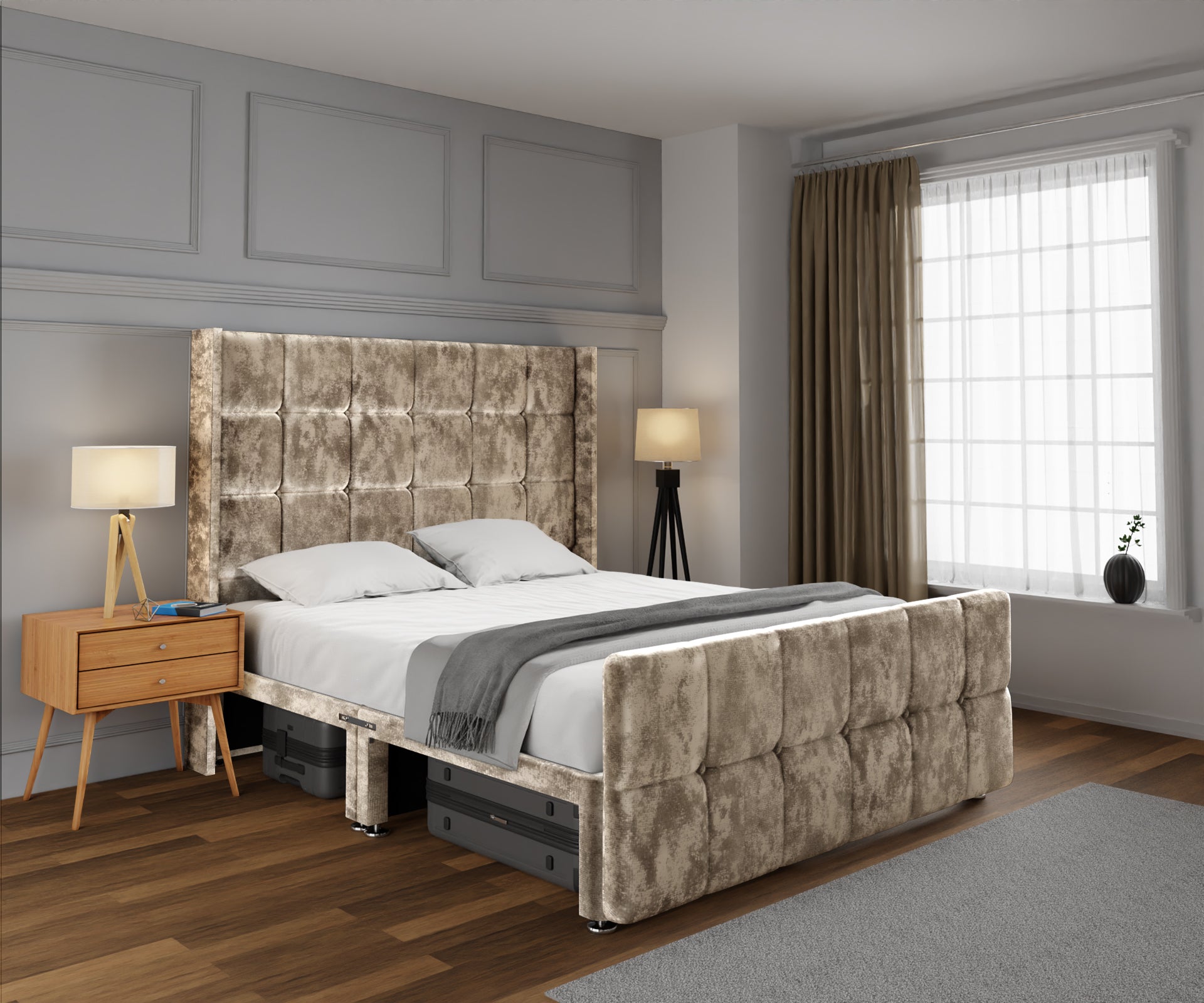 Mayfair Open Storage Divan Bed Set With Footboard