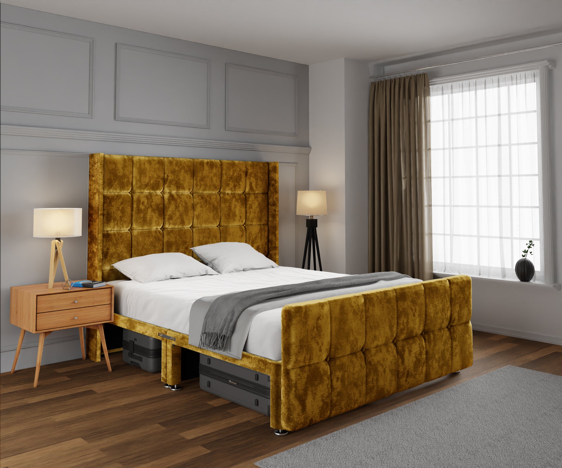Mayfair Open Storage Divan Bed Set With Footboard