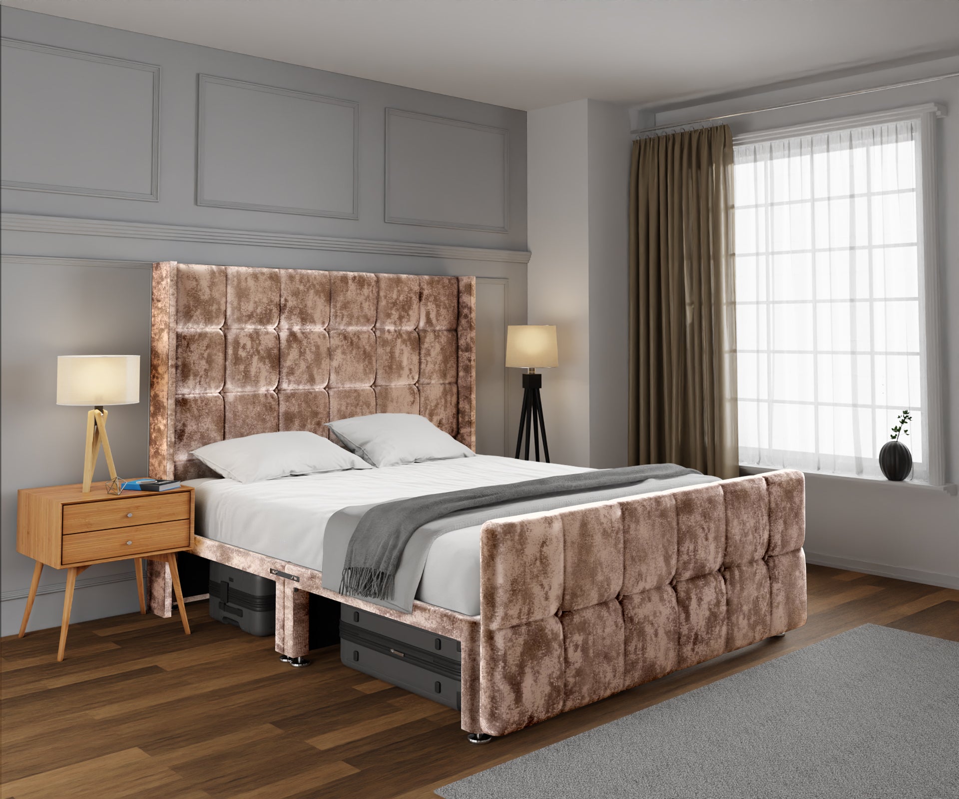 Mayfair Open Storage Divan Bed Set With Footboard