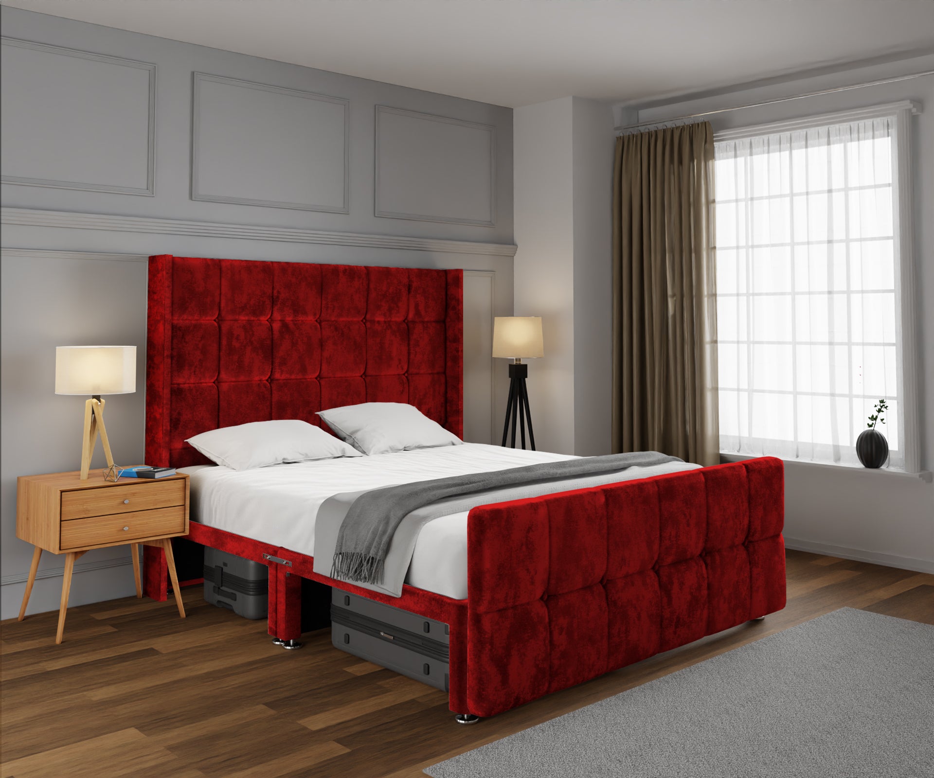 Mayfair Open Storage Divan Bed Set With Footboard