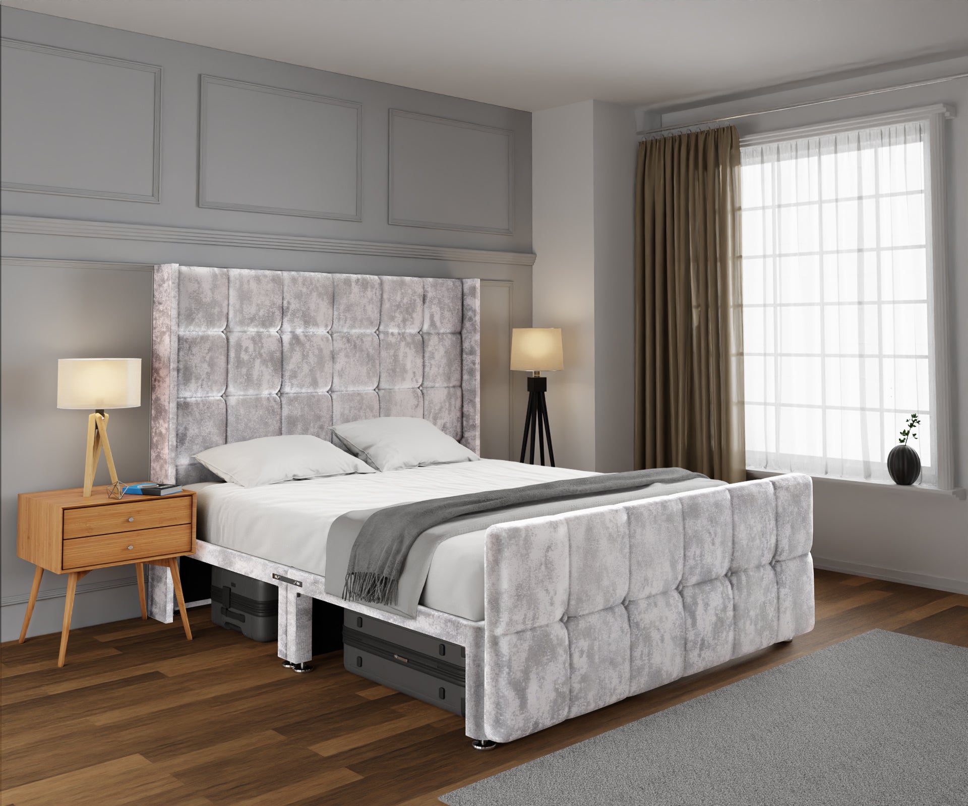 Mayfair Open Storage Divan Bed Set With Footboard