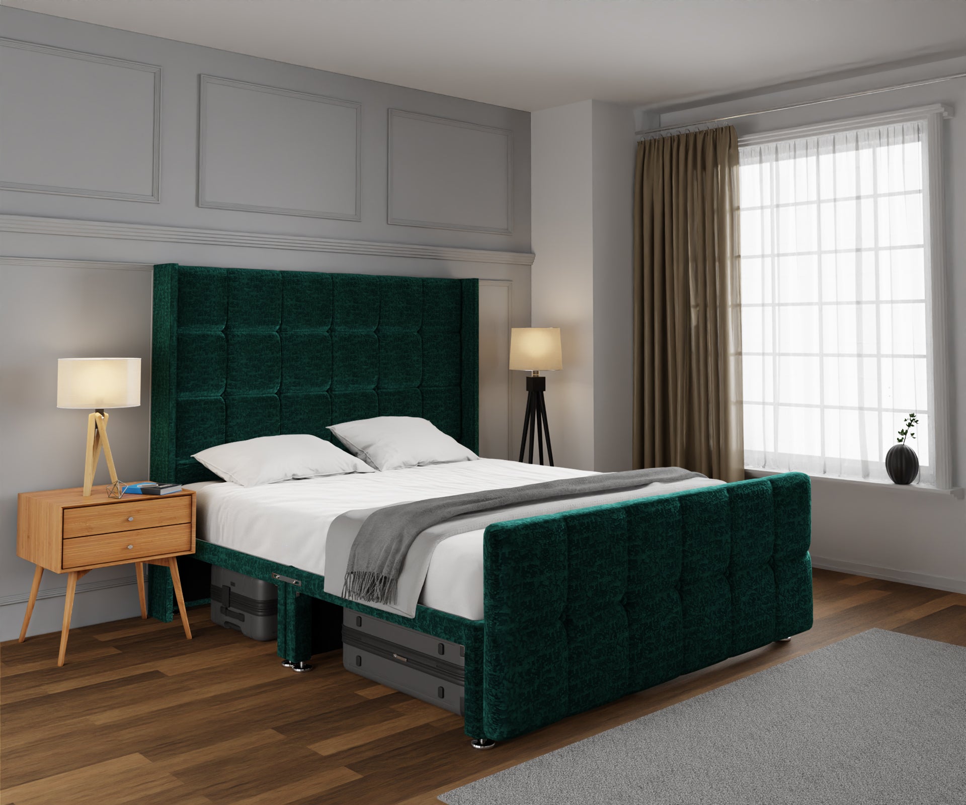 Mayfair Open Storage Divan Bed Set With Footboard