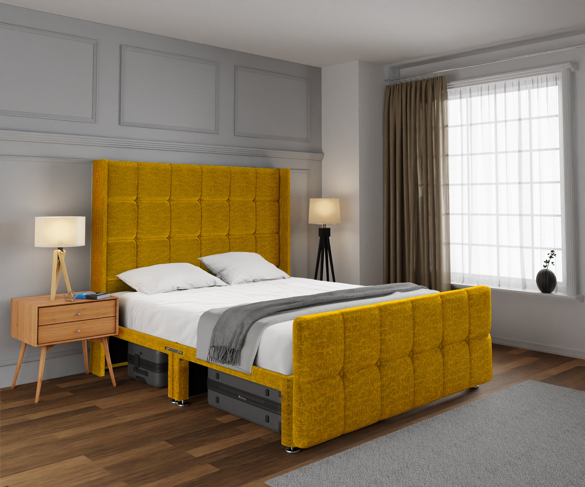 Mayfair Open Storage Divan Bed Set With Footboard