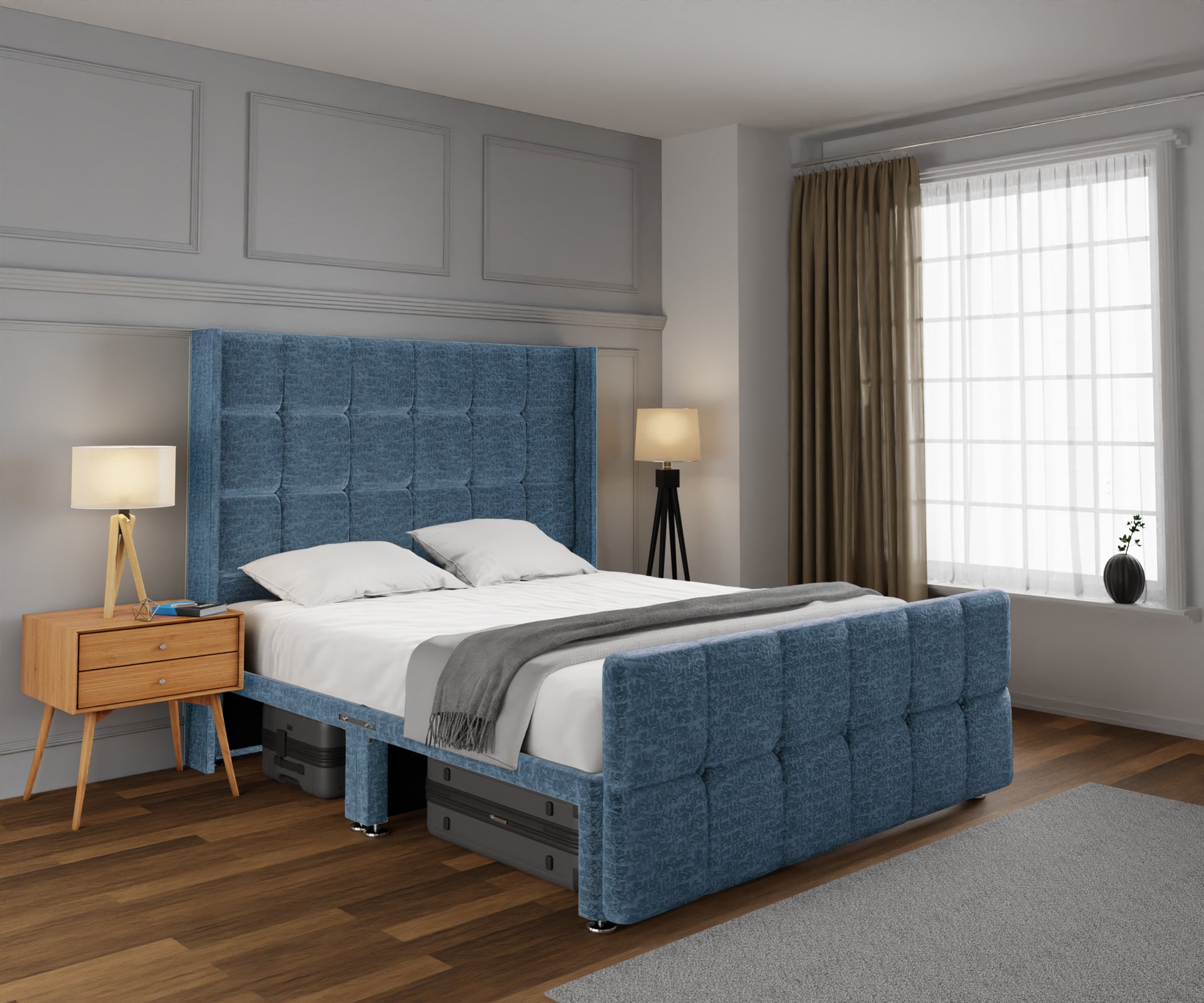 Mayfair Open Storage Divan Bed Set With Footboard