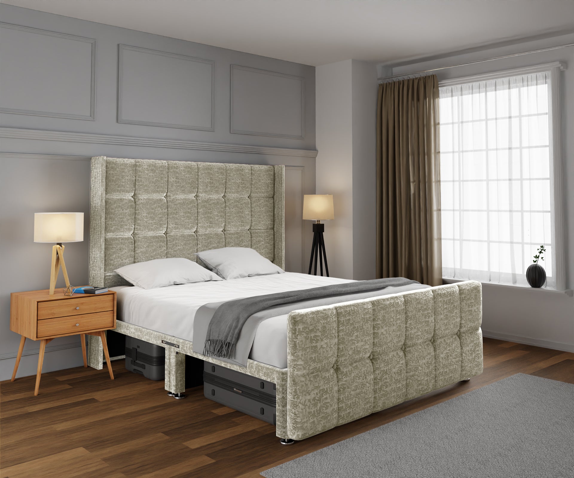 Mayfair Open Storage Divan Bed Set With Footboard