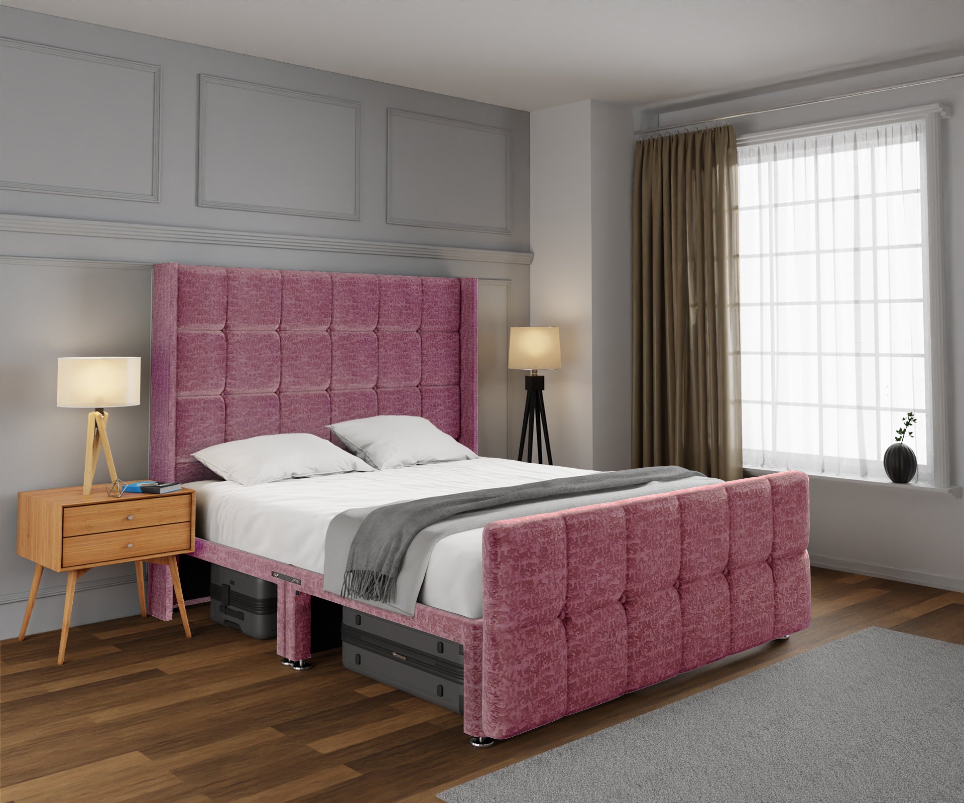 Mayfair Open Storage Divan Bed Set With Footboard