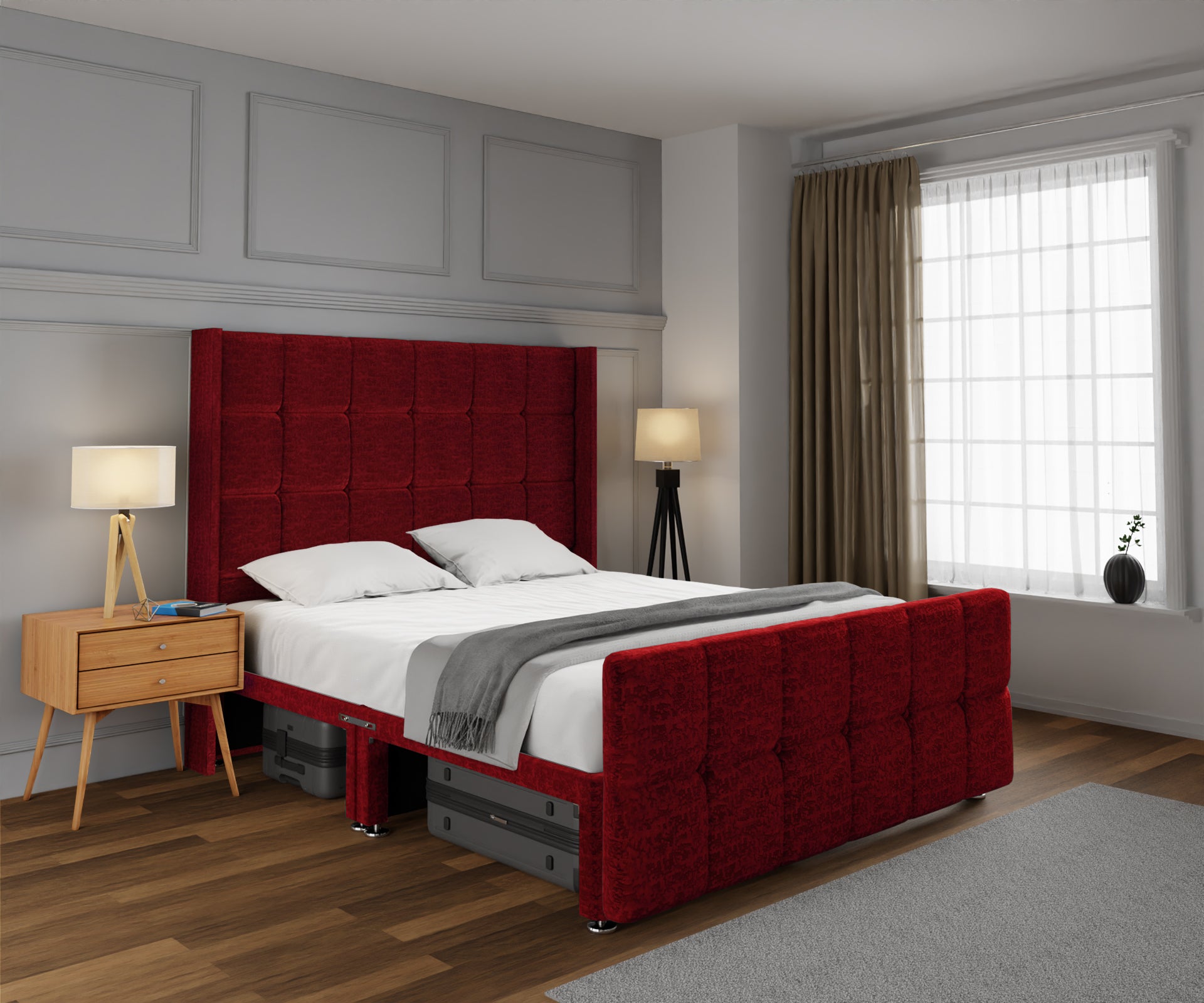 Mayfair Open Storage Divan Bed Set With Footboard