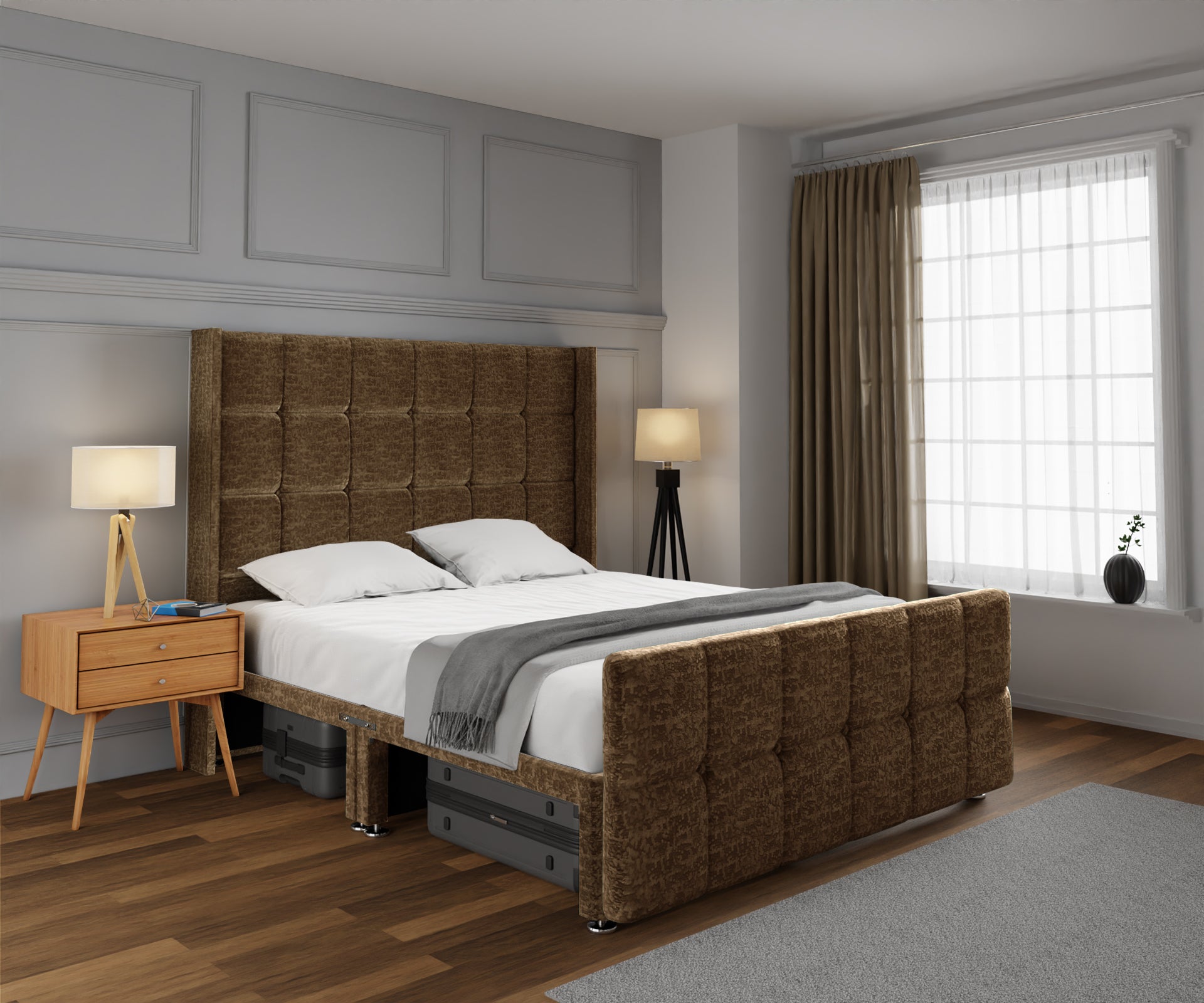 Mayfair Open Storage Divan Bed Set With Footboard