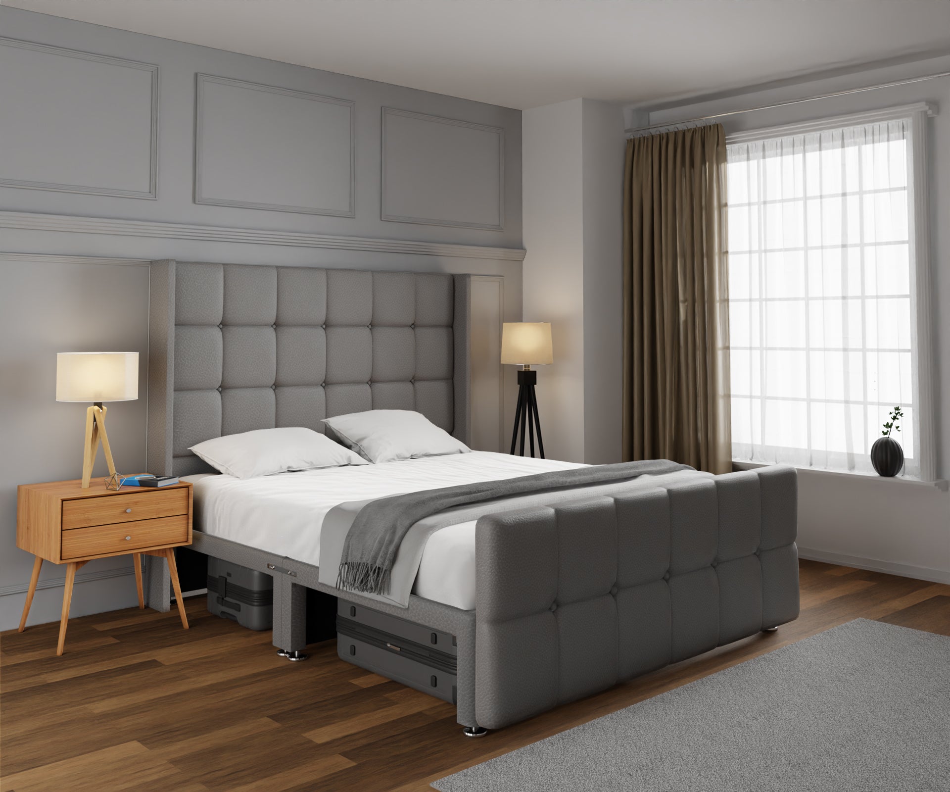 Mayfair Open Storage Divan Bed Set With Footboard