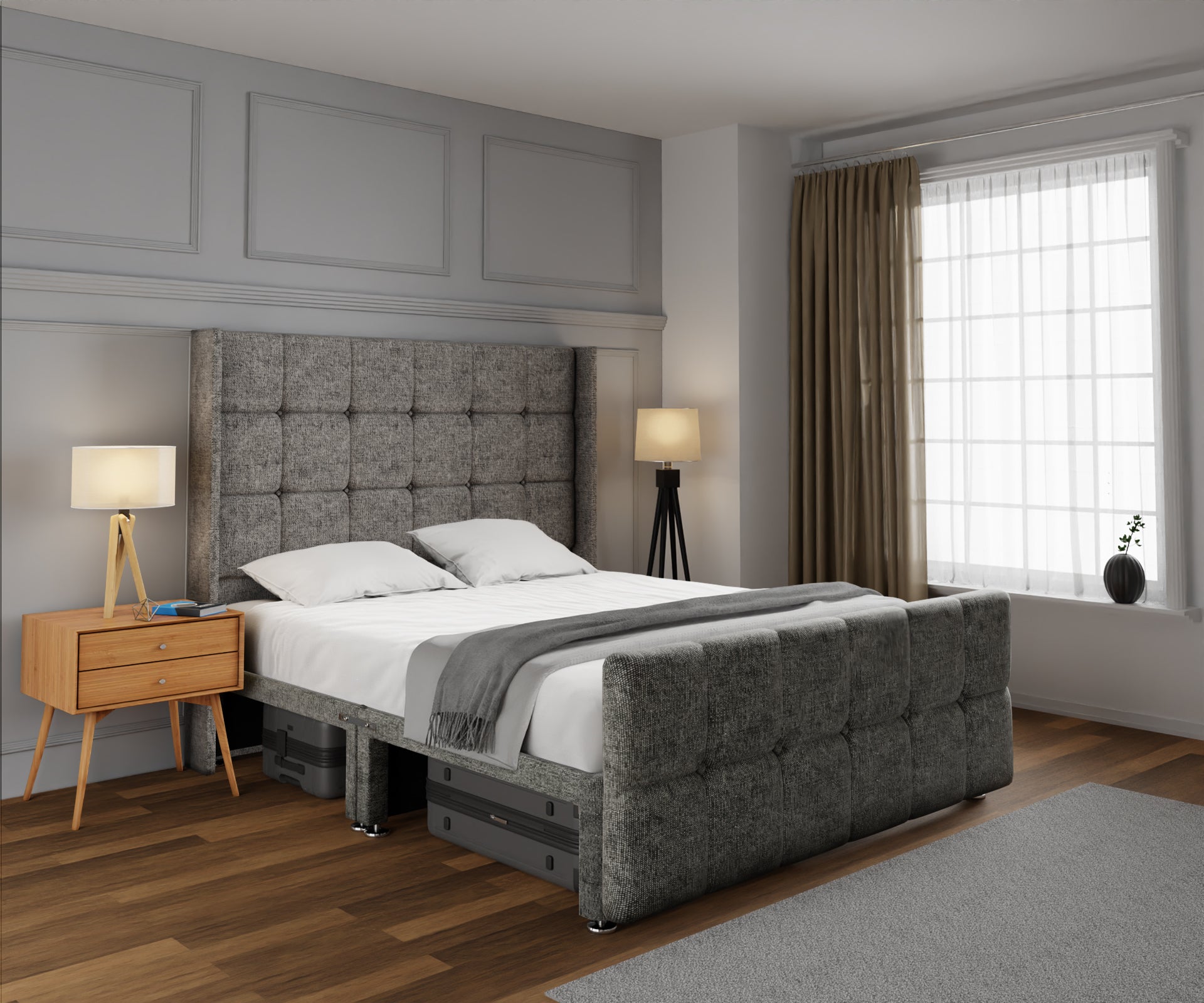 Mayfair Open Storage Divan Bed Set With Footboard