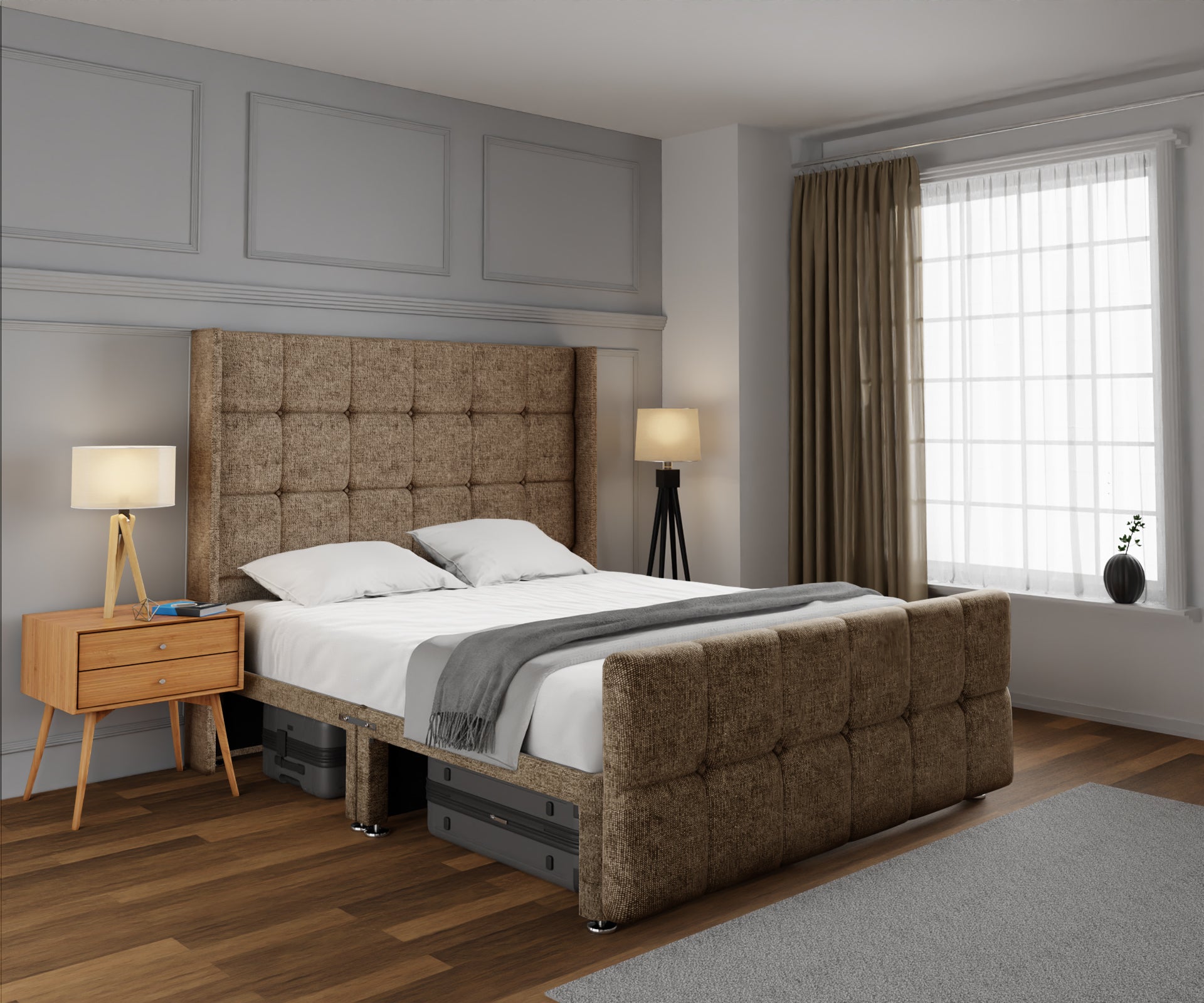 Mayfair Open Storage Divan Bed Set With Footboard