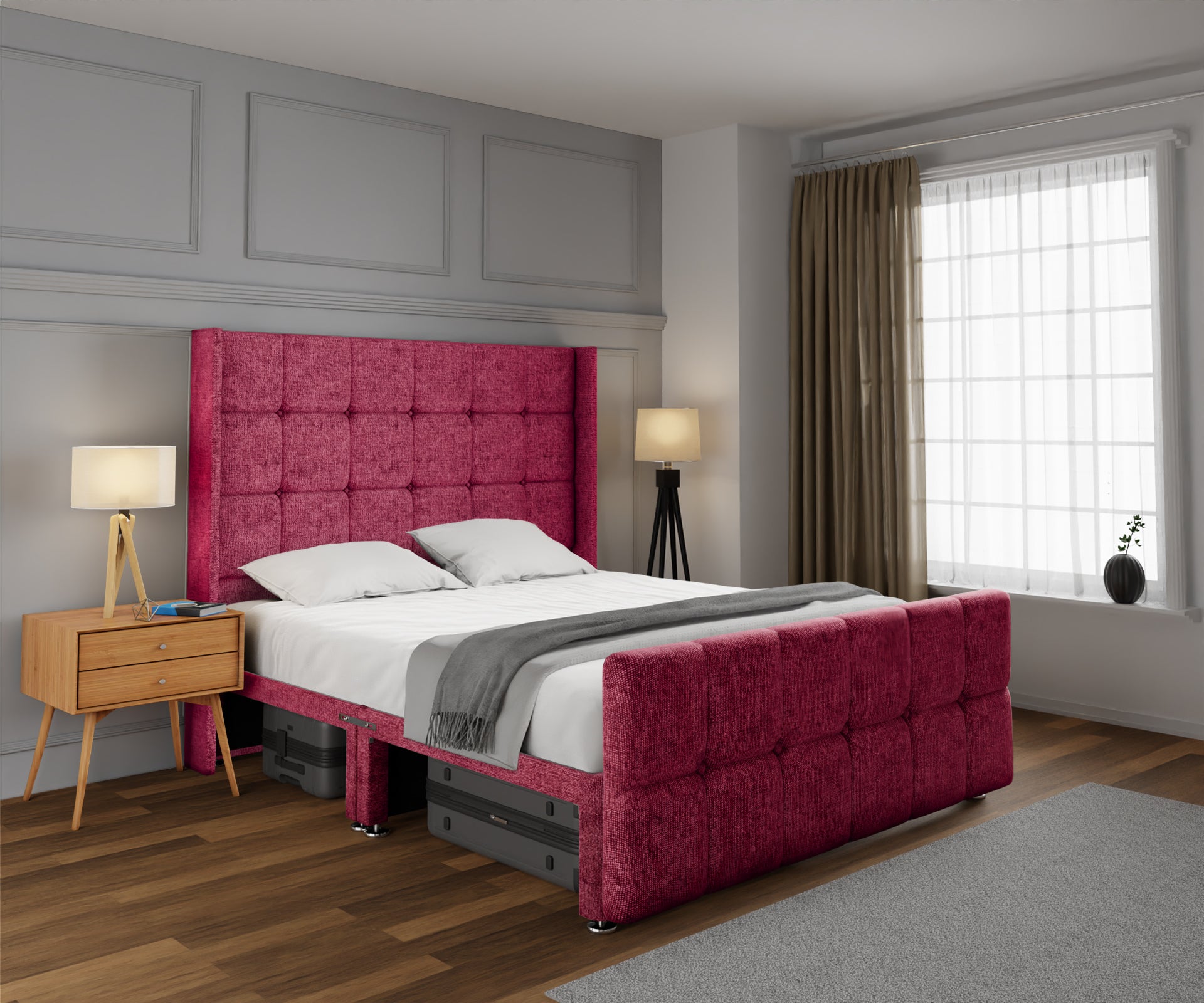 Mayfair Open Storage Divan Bed Set With Footboard