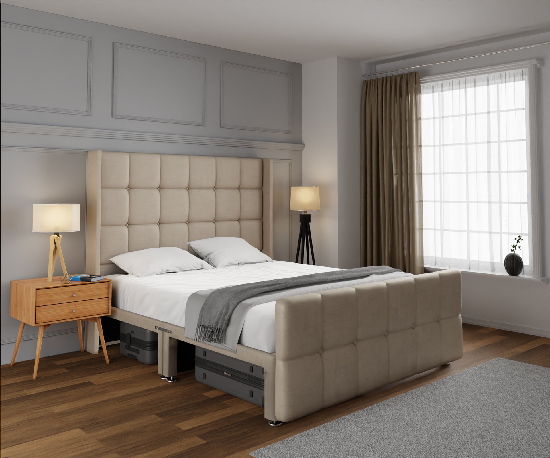 Mayfair Open Storage Divan Bed Set With Footboard