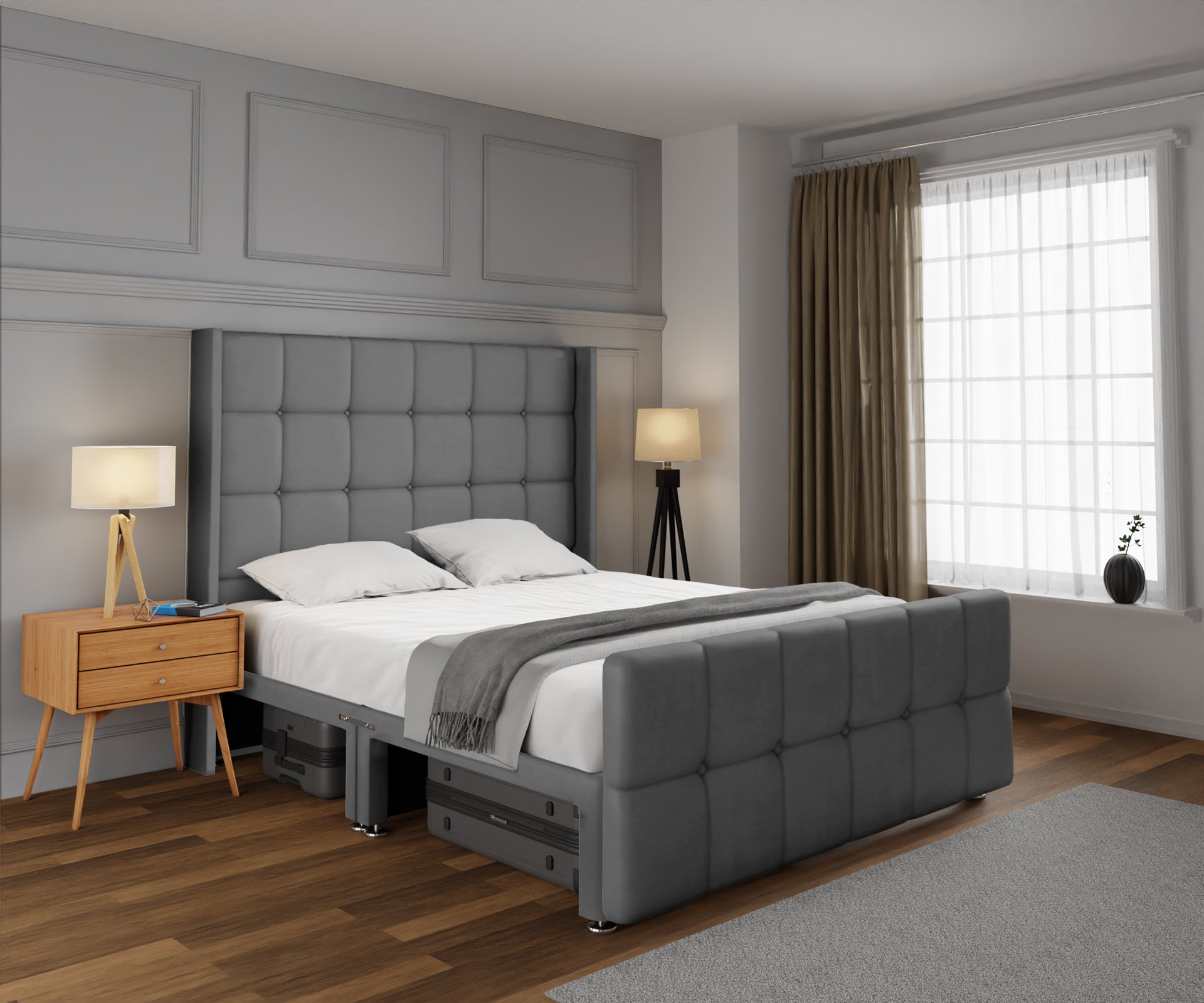 Mayfair Open Storage Divan Bed Set With Footboard
