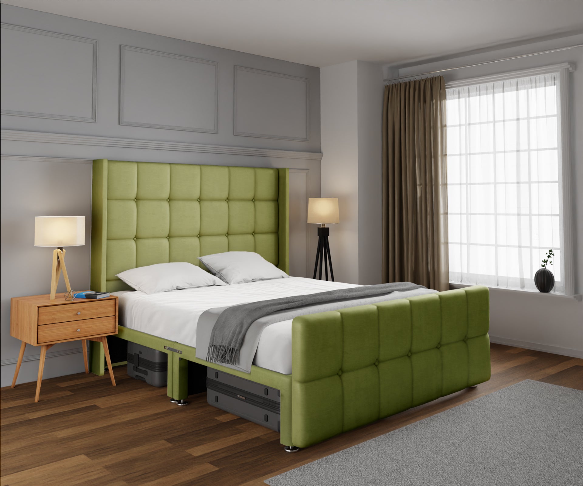 Mayfair Open Storage Divan Bed Set With Footboard