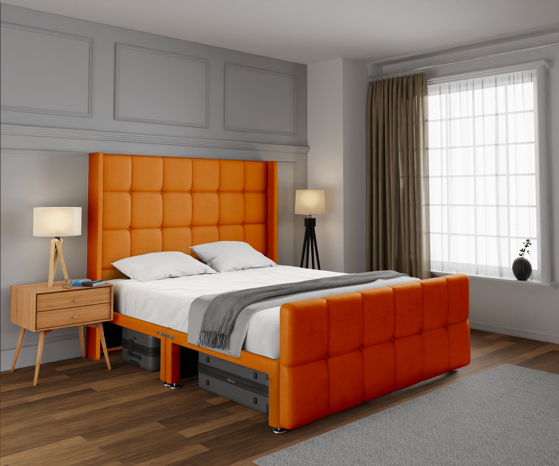 Mayfair Open Storage Divan Bed Set With Footboard