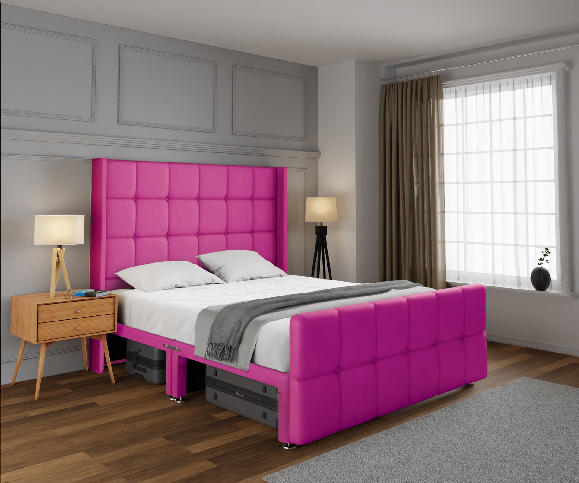 Mayfair Open Storage Divan Bed Set With Footboard