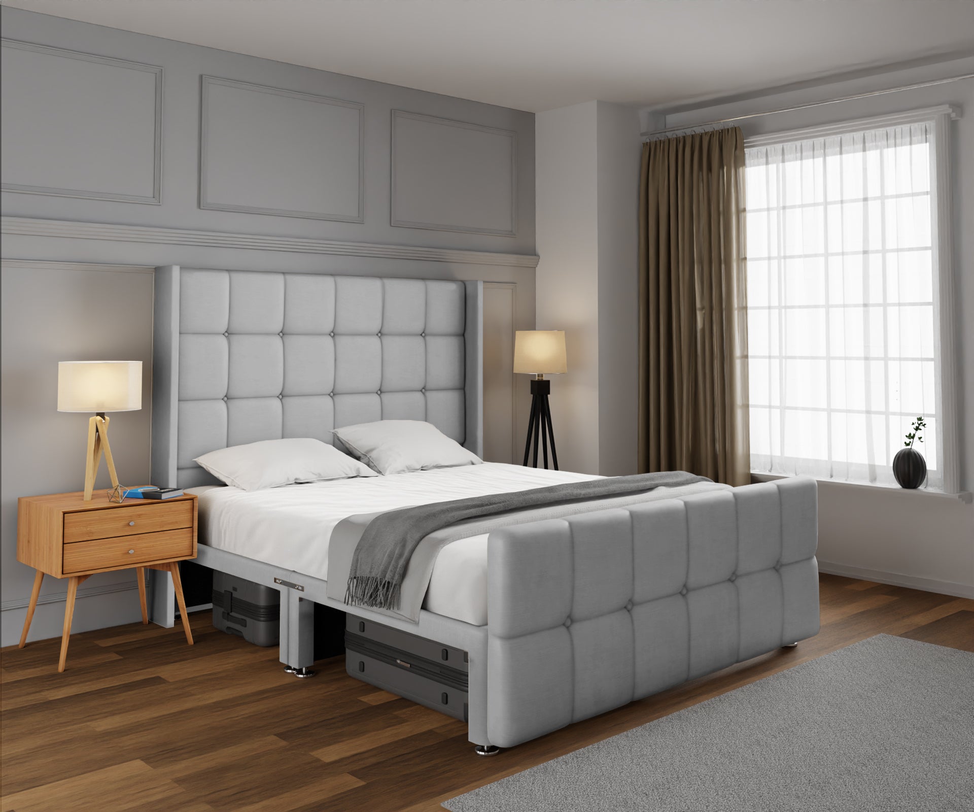 Mayfair Open Storage Divan Bed Set With Footboard