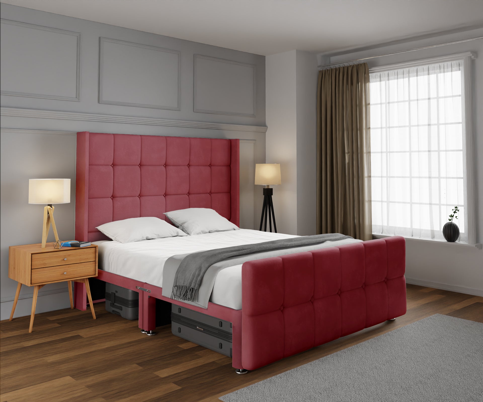 Mayfair Open Storage Divan Bed Set With Footboard