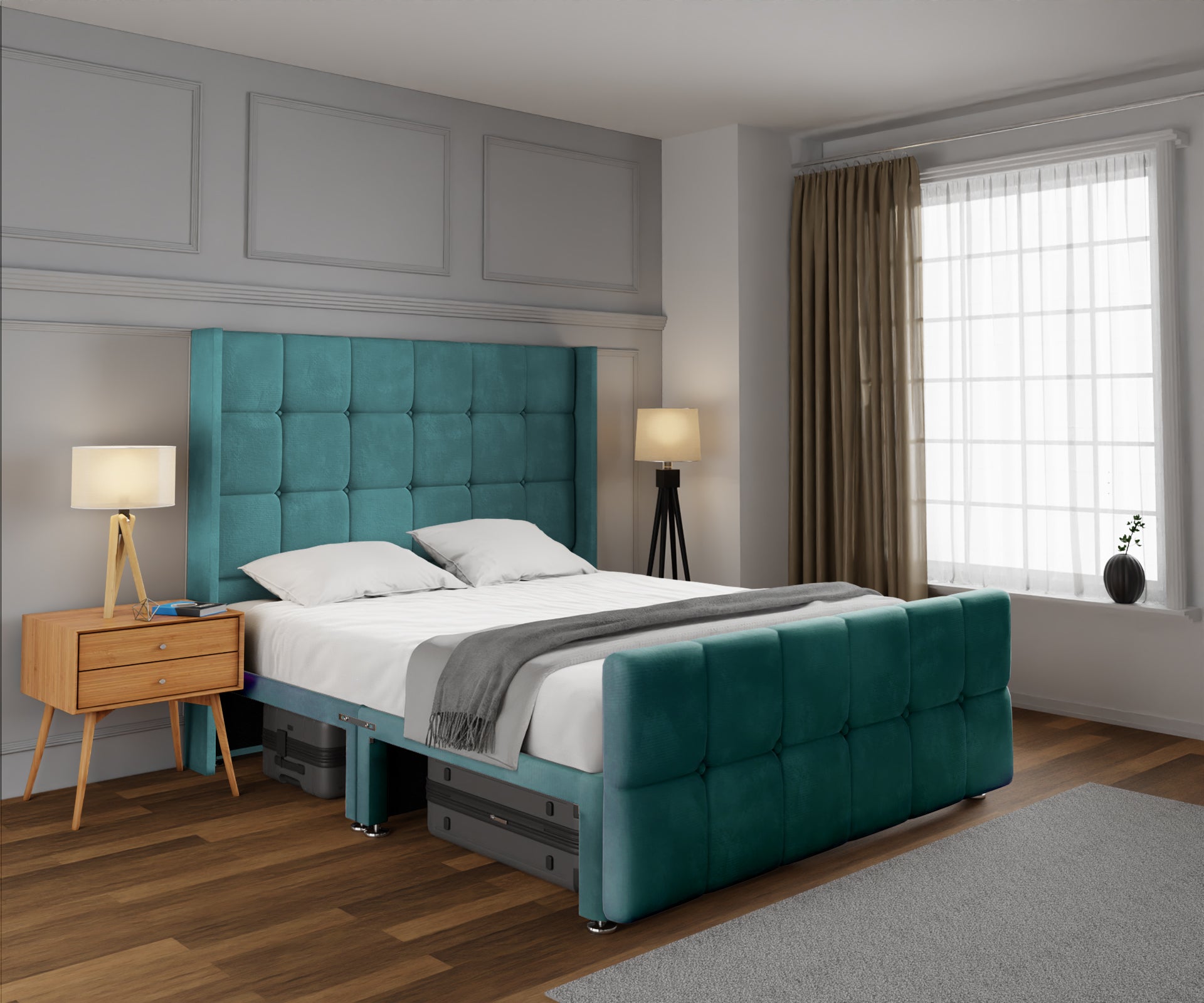 Mayfair Open Storage Divan Bed Set With Footboard