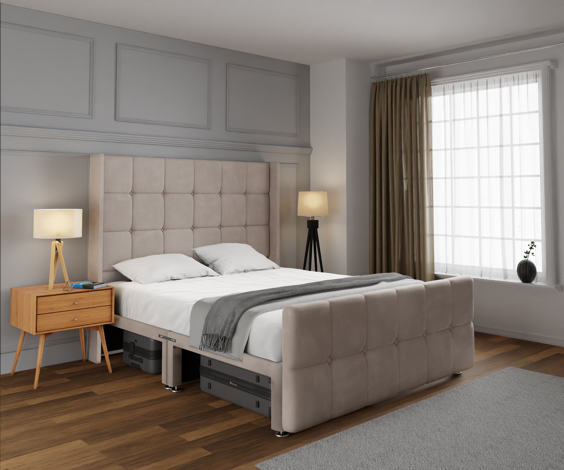 Mayfair Open Storage Divan Bed Set With Footboard